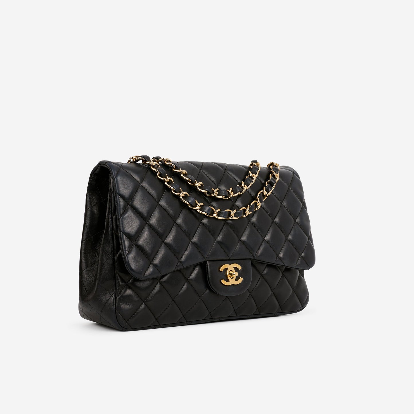 Chanel Single Flap Jumbo - Black Lambskin | Gold Hardware