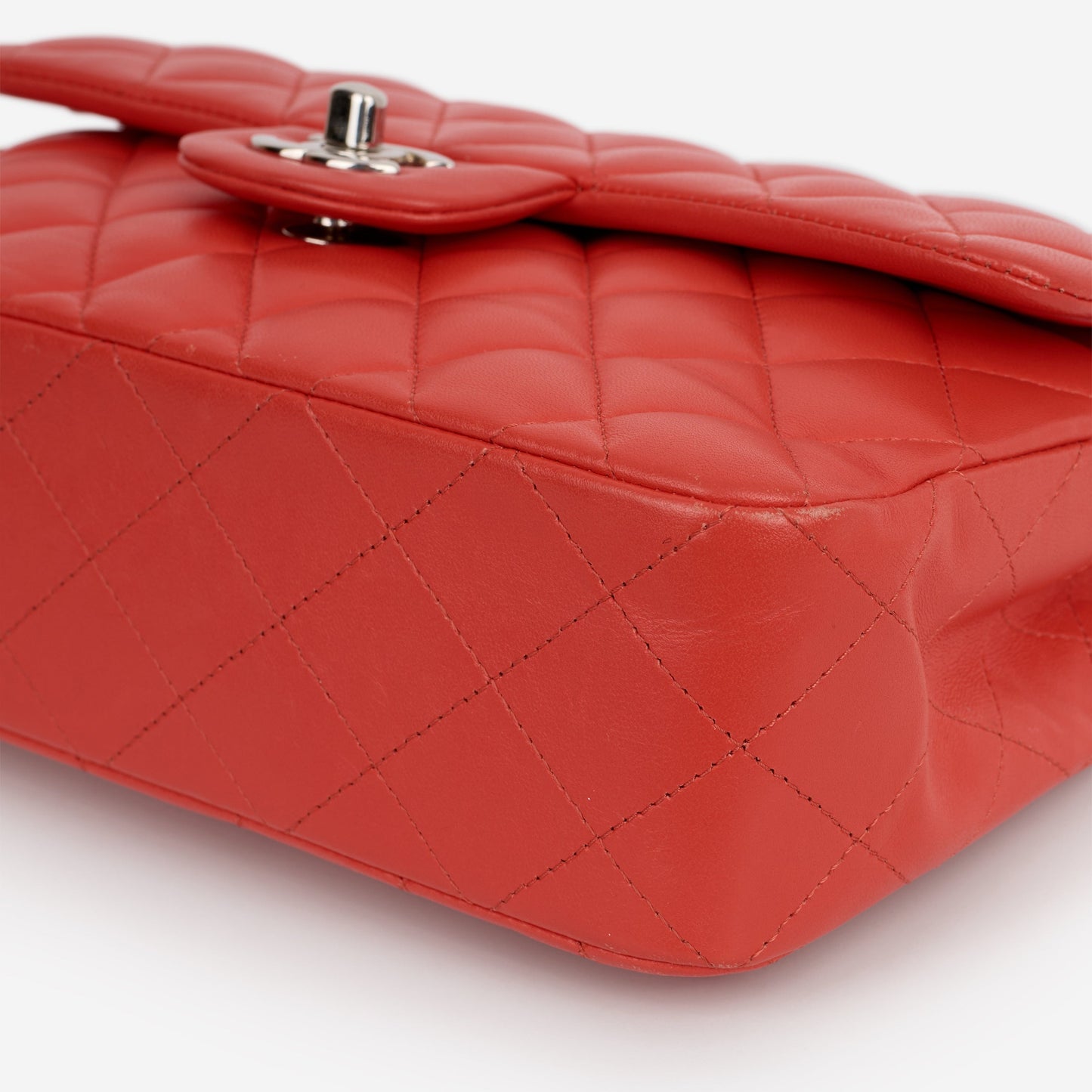 Chanel Small Classic Flap - Red Lambskin | Silver Hardware