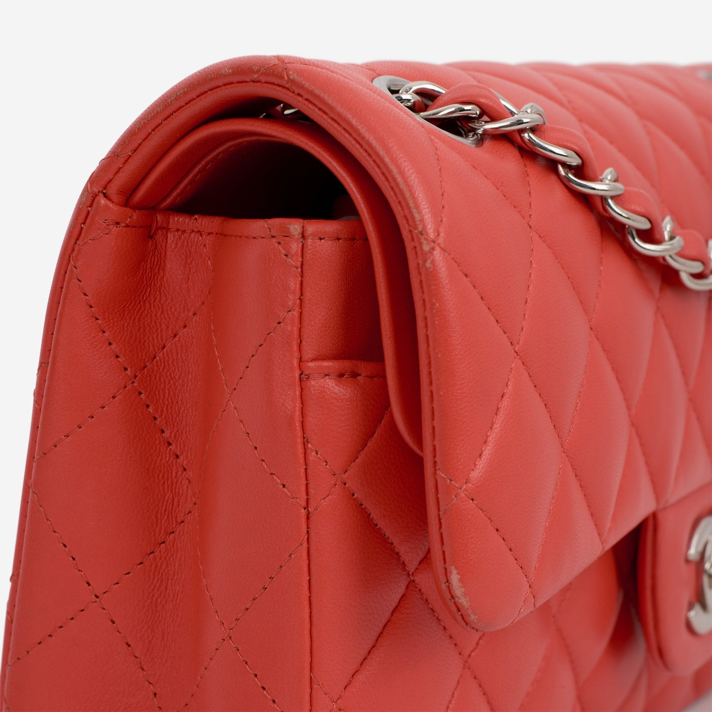 Chanel Small Classic Flap - Red Lambskin | Silver Hardware