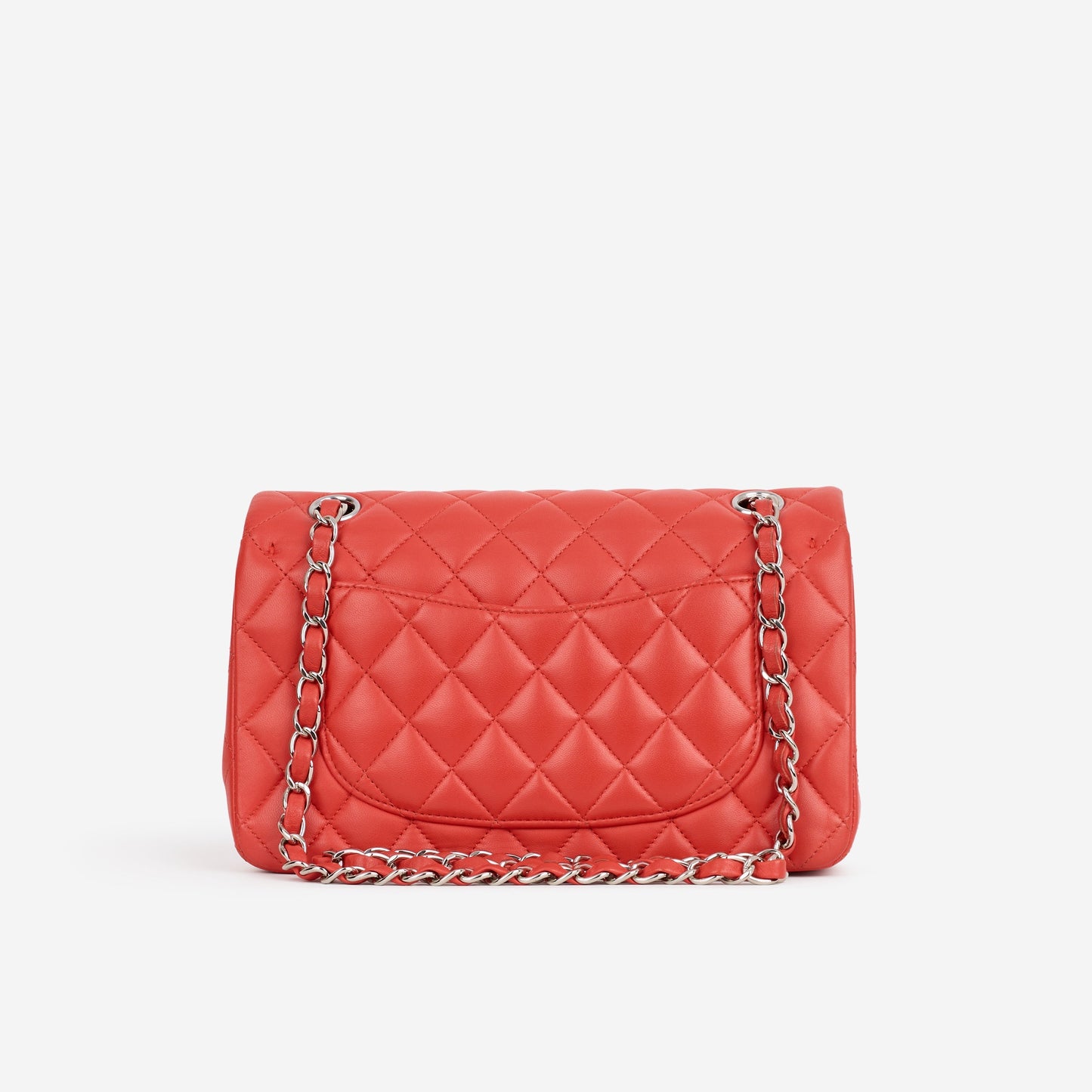 Chanel Small Classic Flap - Red Lambskin | Silver Hardware