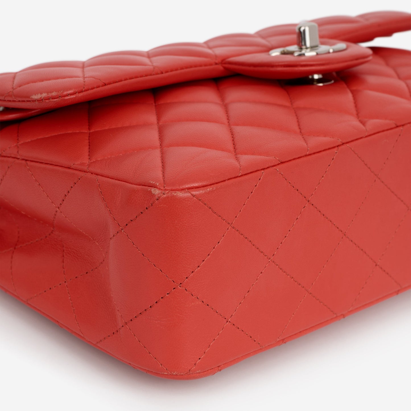 Chanel Small Classic Flap - Red Lambskin | Silver Hardware
