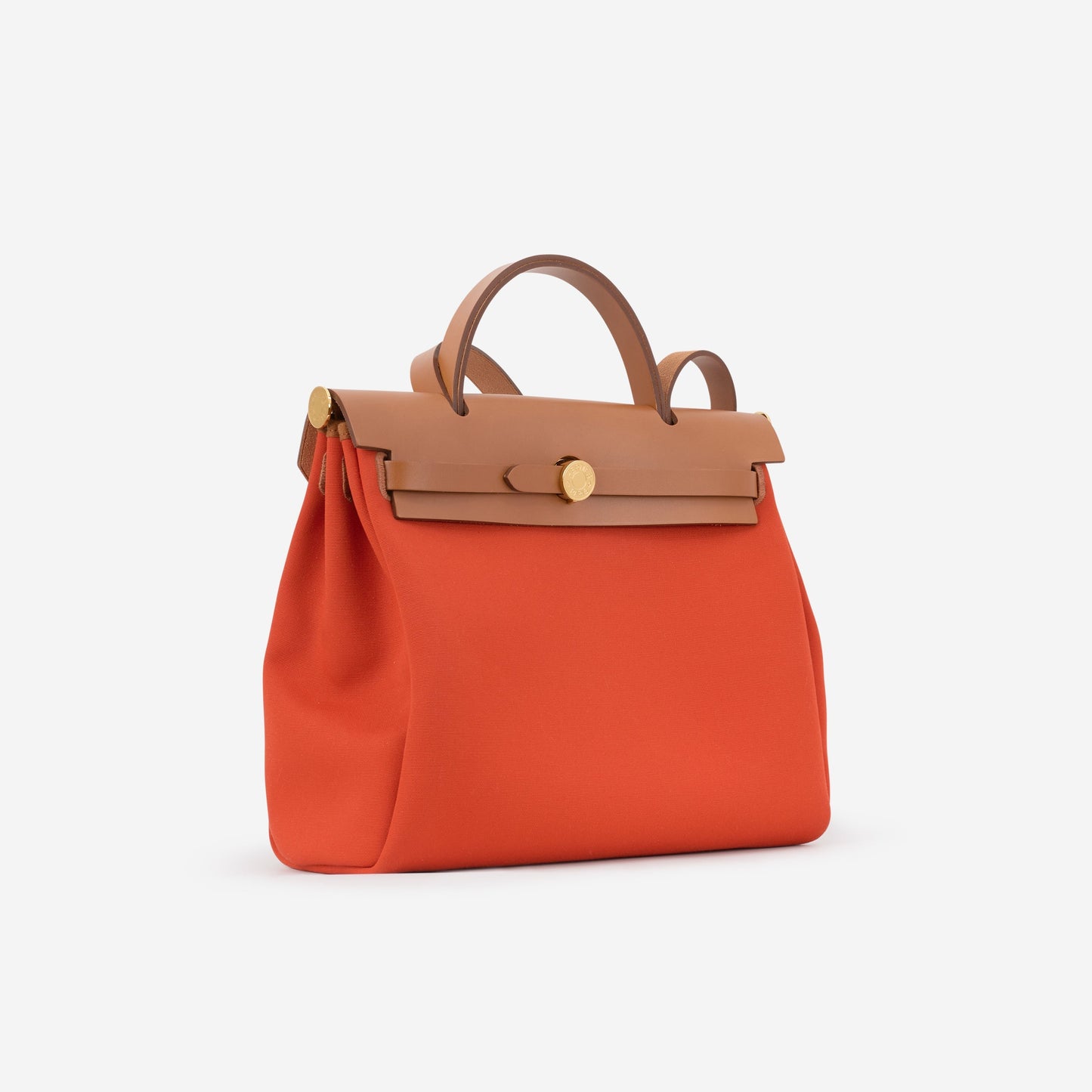 Hermès Herbag 31 - Orange Mecano / Cuivre Canvas / Fauve Hunter | Gold Hardware