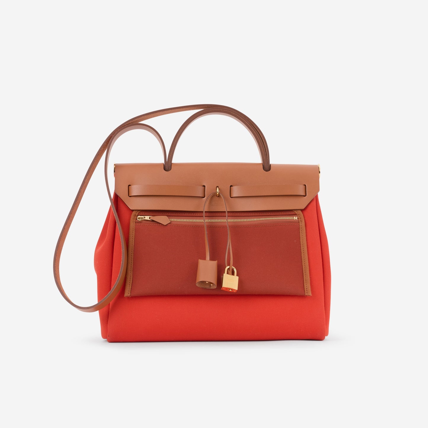 Hermès Herbag 31 - Orange Mecano / Cuivre Canvas / Fauve Hunter | Gold Hardware