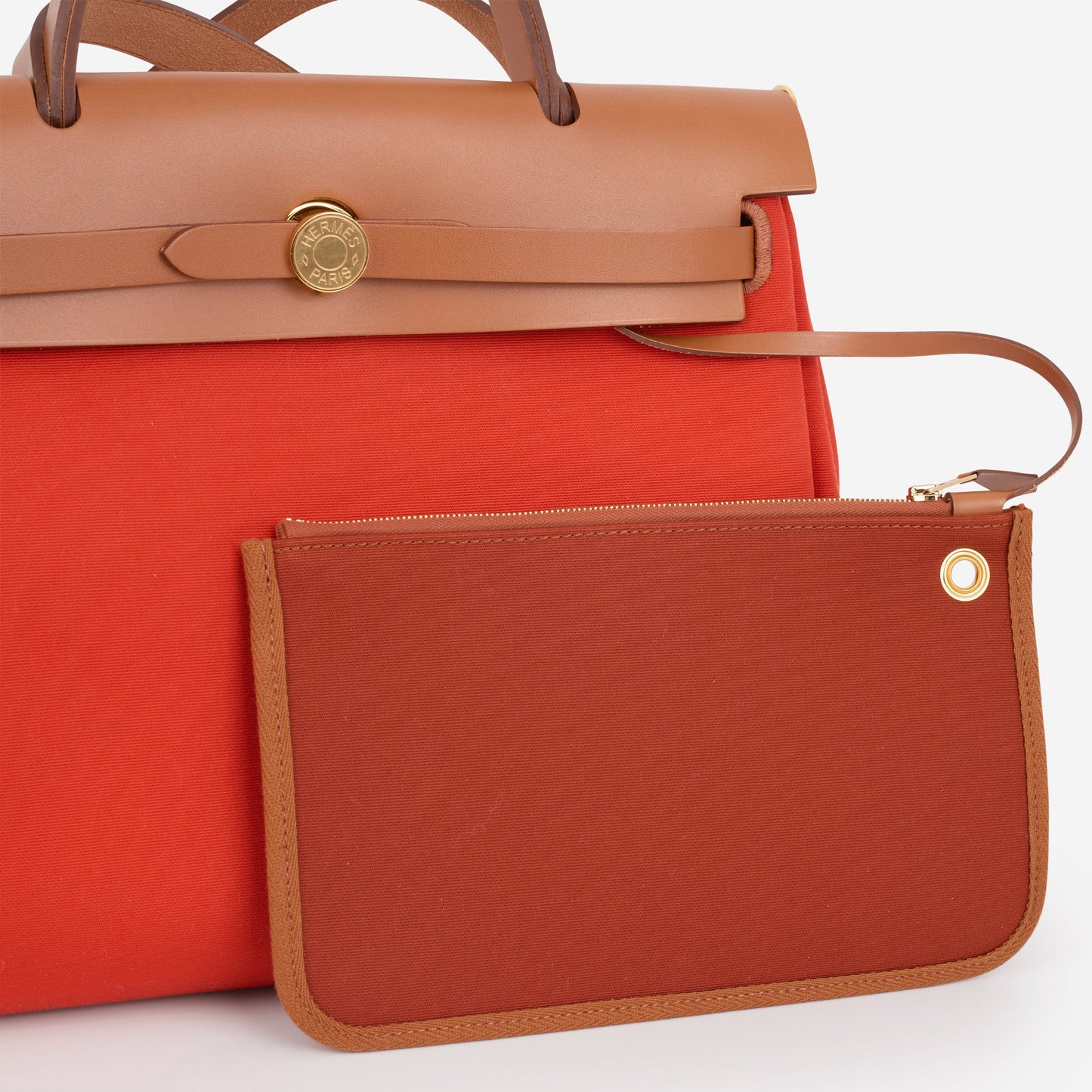 Hermès Herbag 31 - Orange Mecano / Cuivre Canvas / Fauve Hunter | Gold Hardware