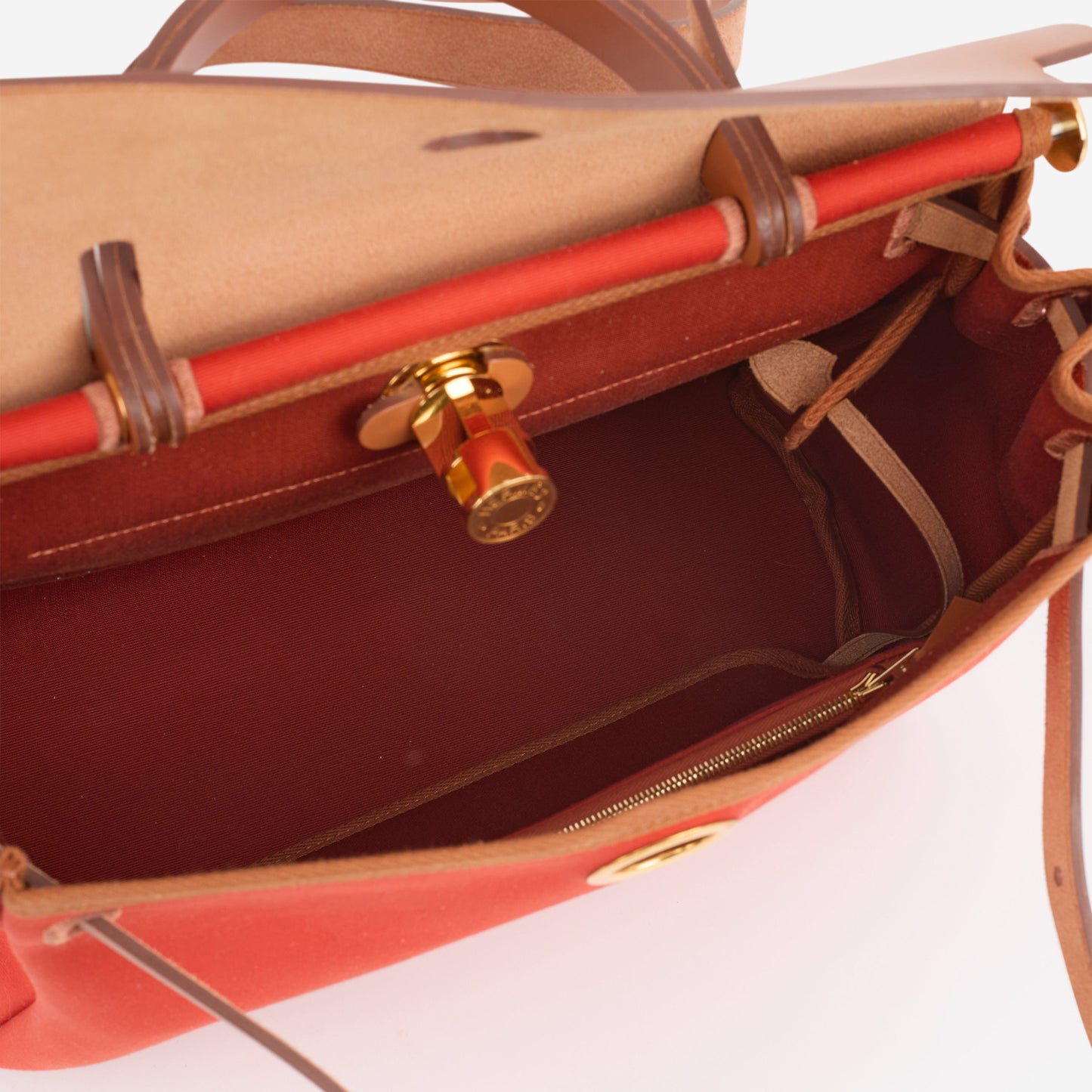 Hermès Herbag 31 - Orange Mecano / Cuivre Canvas / Fauve Hunter | Gold Hardware