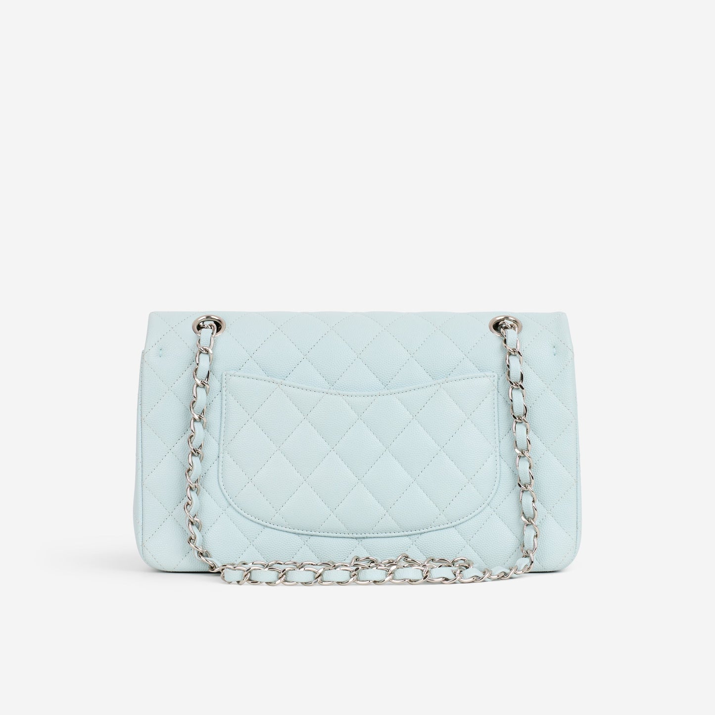 Chanel Medium Classic Flap - Light Blue Caviar | Silver Hardware