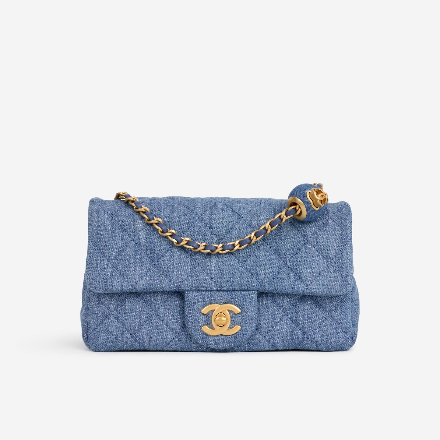 Chanel Mini Rectangular Pearl Crush - Blue Denim | Gold Hardware
