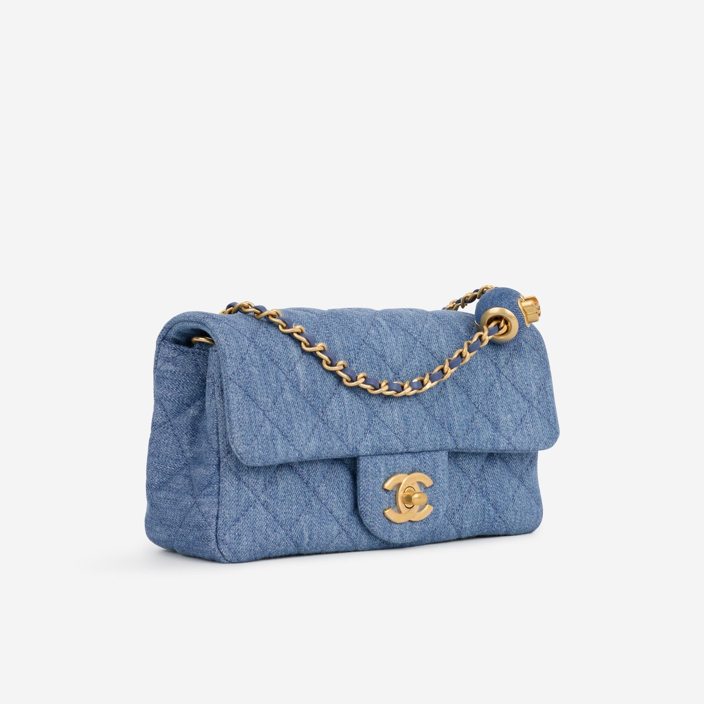 Chanel Mini Rectangular Pearl Crush - Blue Denim | Gold Hardware