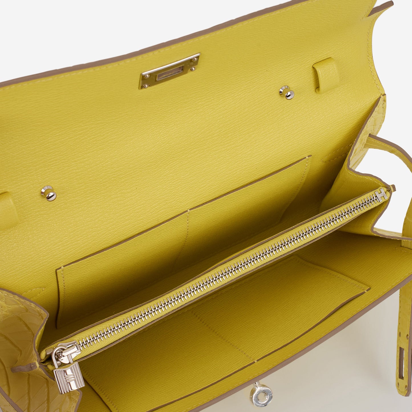 Hermès Kelly To Go - Lime Alligator Mississippiensis | Palladium Hardware