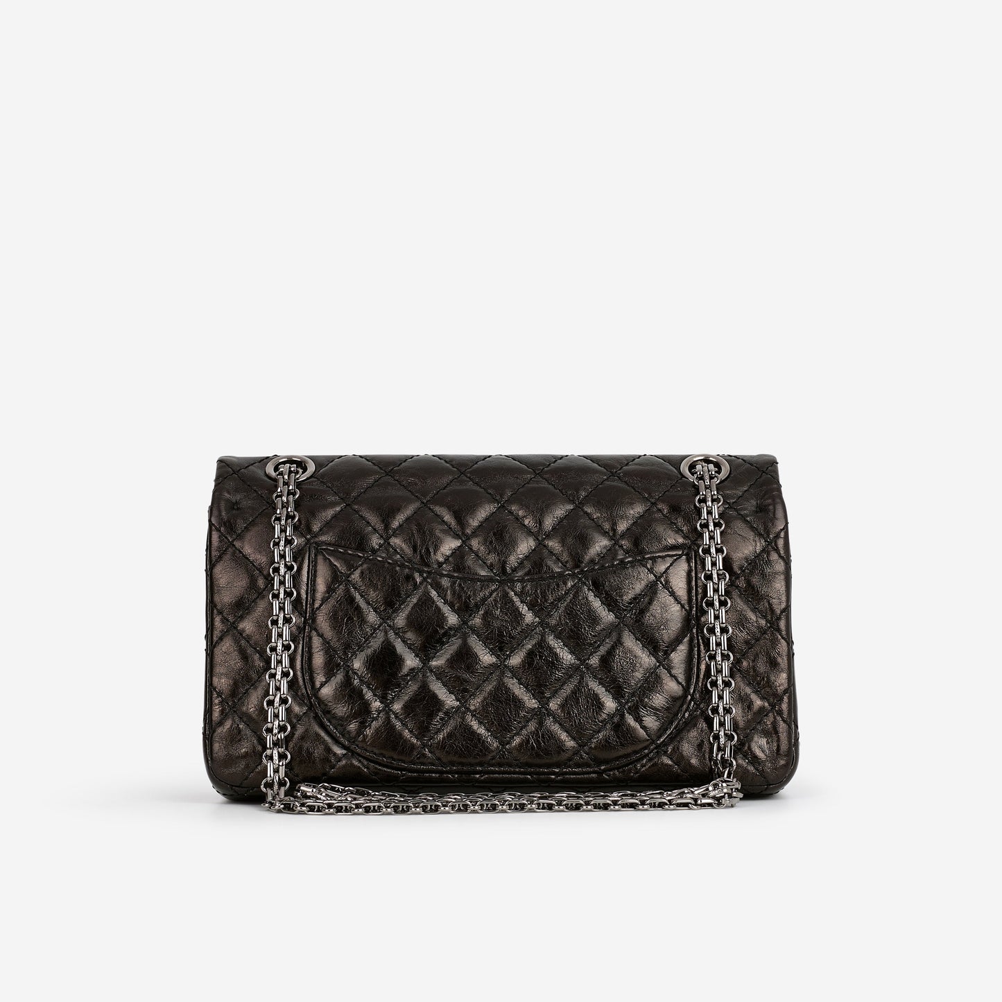 Chanel 2.55 Reissue 225 - Black Glazed Crumpled Calfskin | Gunmetal Hardware