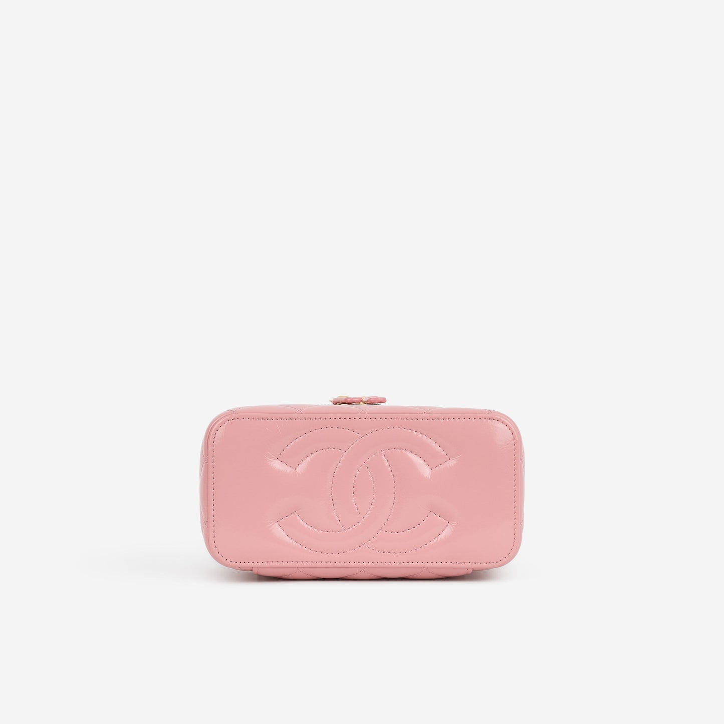 Chanel Small Vanity on Chain - Pink Shiny Calfskin | Gold Hardware