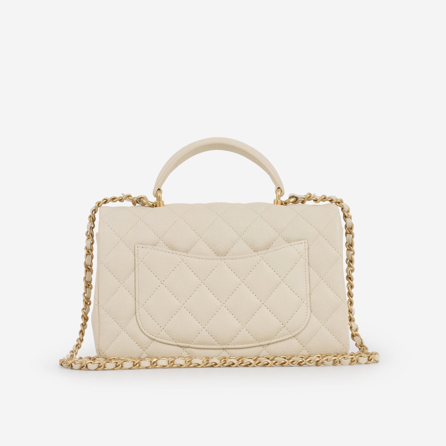 Chanel Mini Top Handle Flap - Ivory Caviar | Gold Hardware