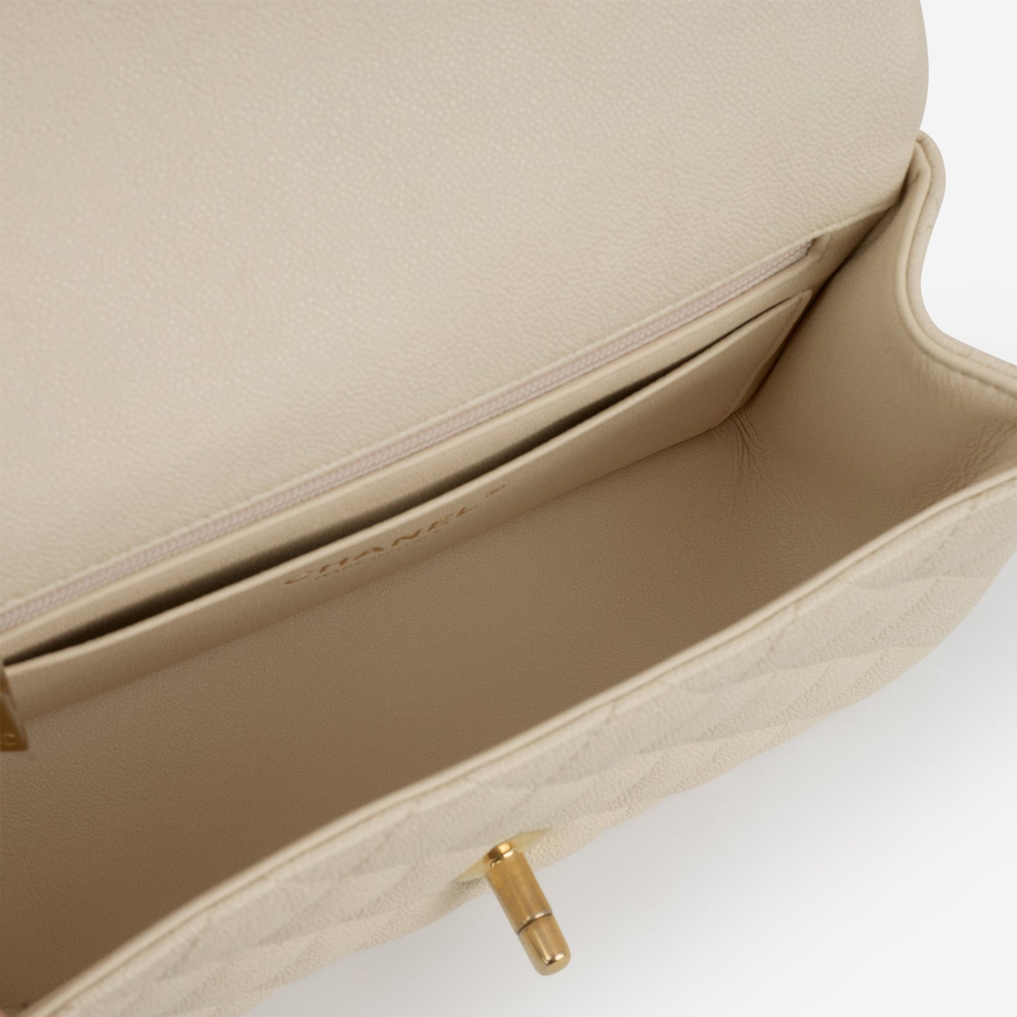 Chanel Mini Top Handle Flap - Ivory Caviar | Gold Hardware