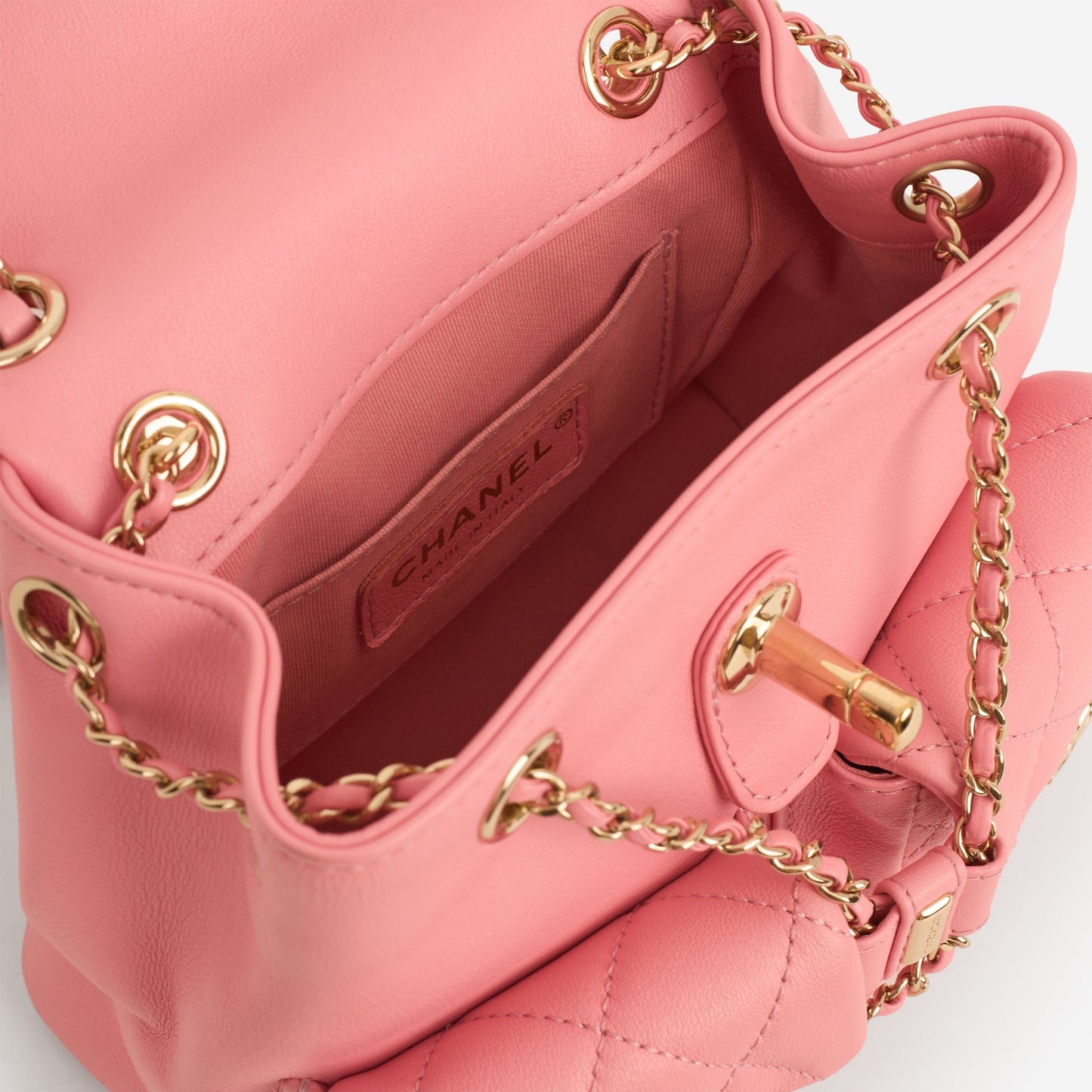Chanel Mini Duma Backpack - Pink Calfskin | Champagne Gold Hardware