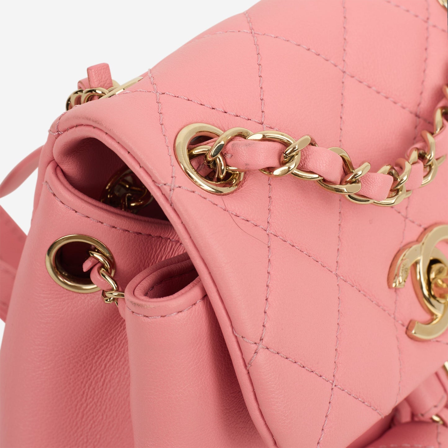 Chanel Mini Duma Backpack - Pink Calfskin | Champagne Gold Hardware