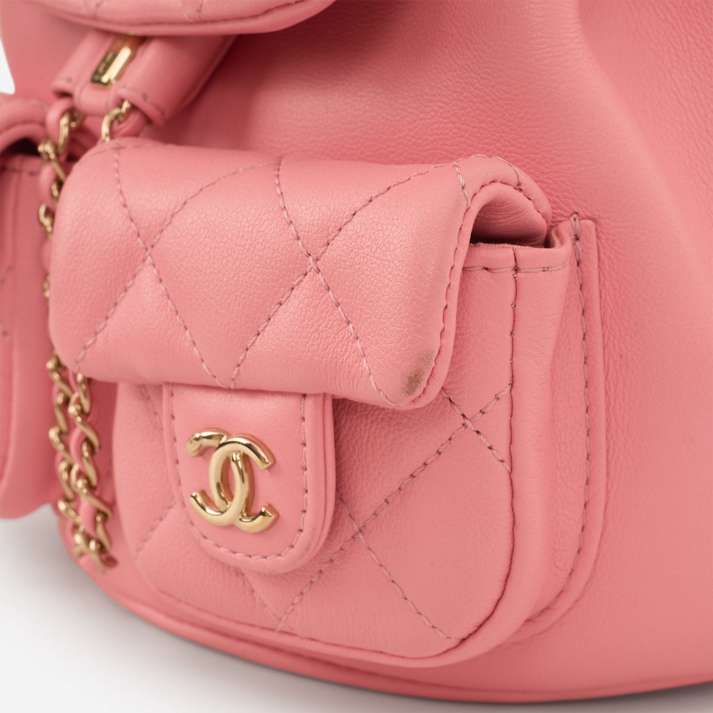 Chanel Mini Duma Backpack - Pink Calfskin | Champagne Gold Hardware