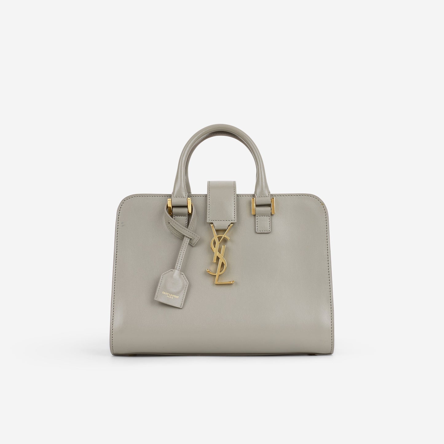 Saint Laurent Cabas Baby Tote - Grey Smooth Calfskin | Gold Hardware