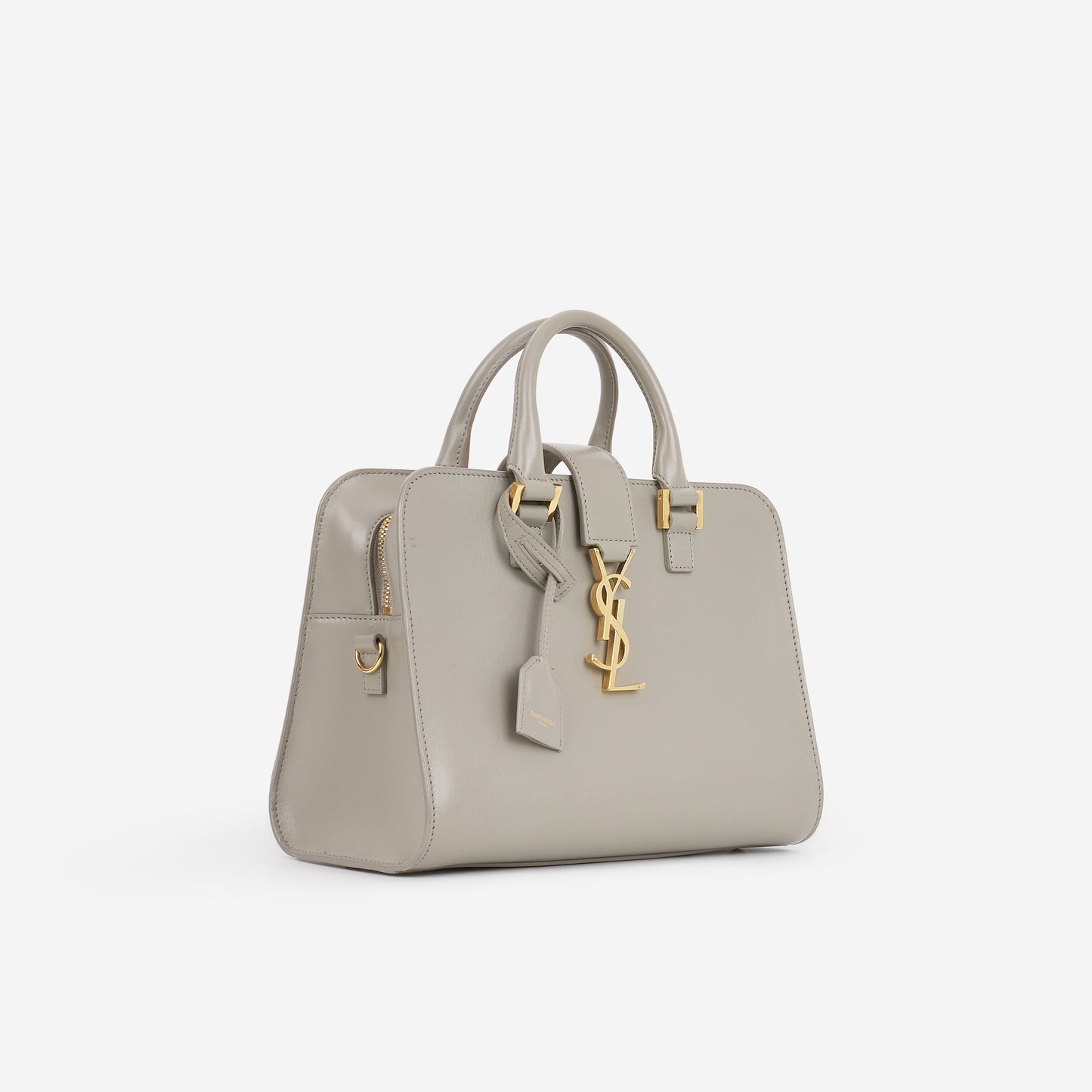 Saint Laurent Cabas Baby Tote - Grey Smooth Calfskin | Gold Hardware