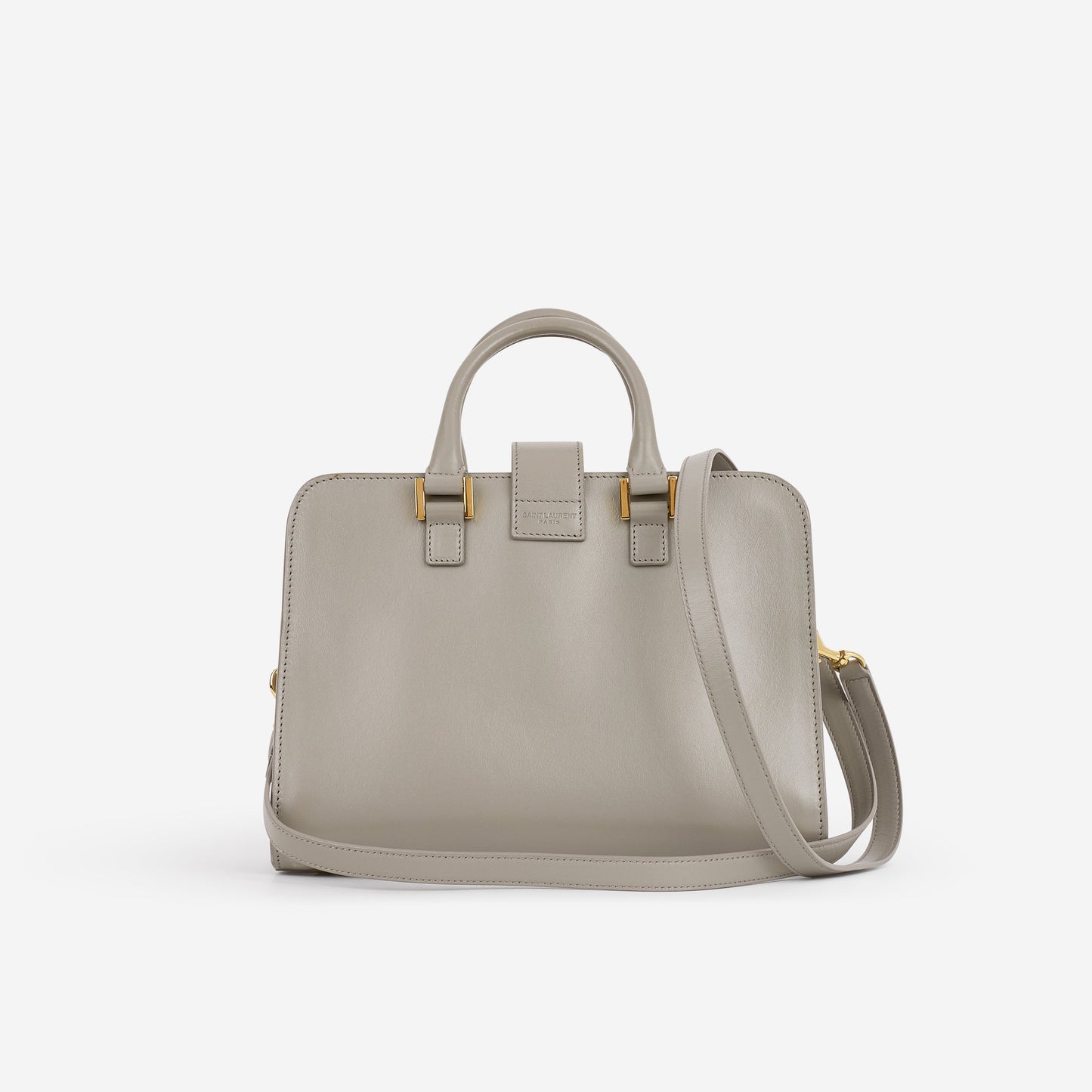 Saint Laurent Cabas Baby Tote - Grey Smooth Calfskin | Gold Hardware