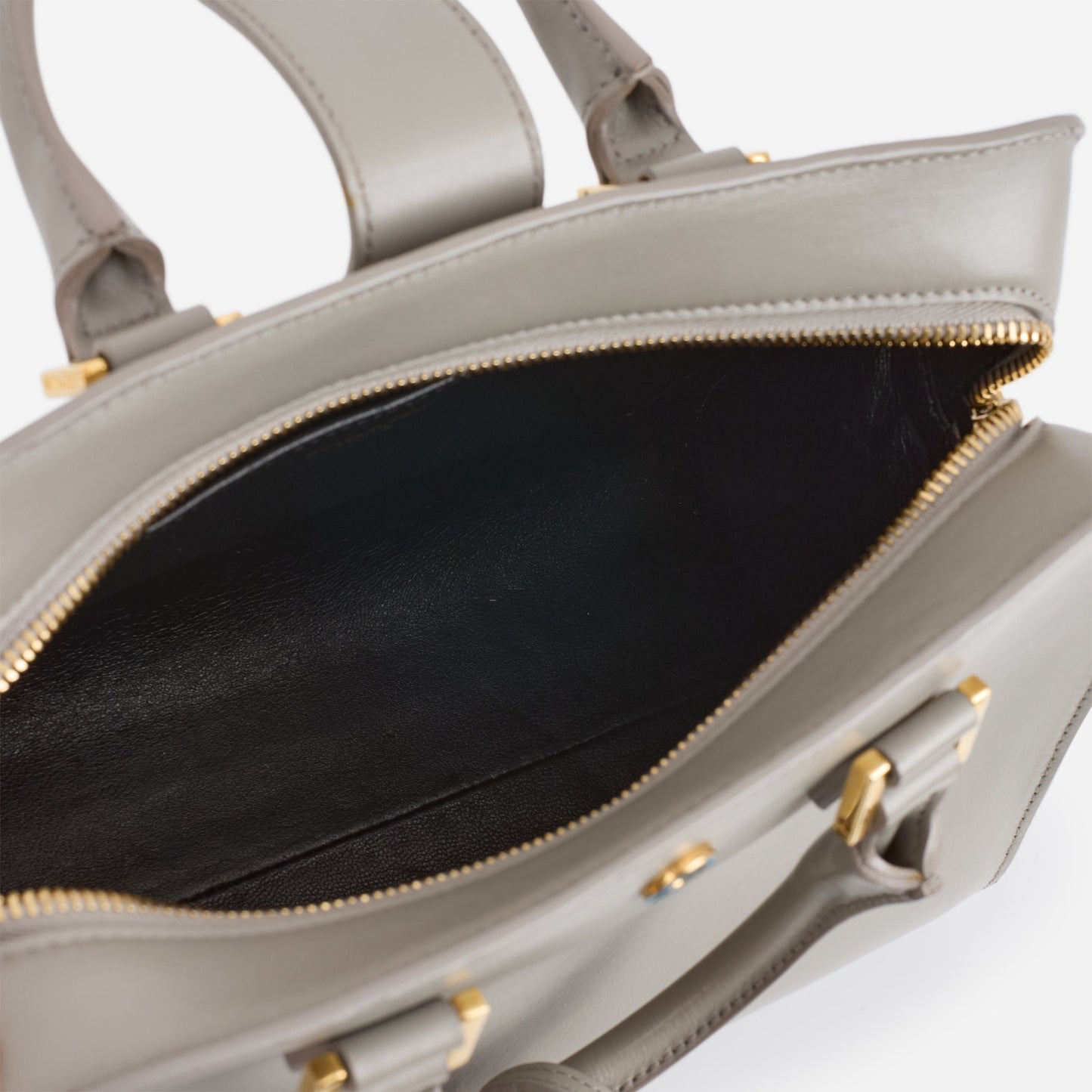 Saint Laurent Cabas Baby Tote - Grey Smooth Calfskin | Gold Hardware
