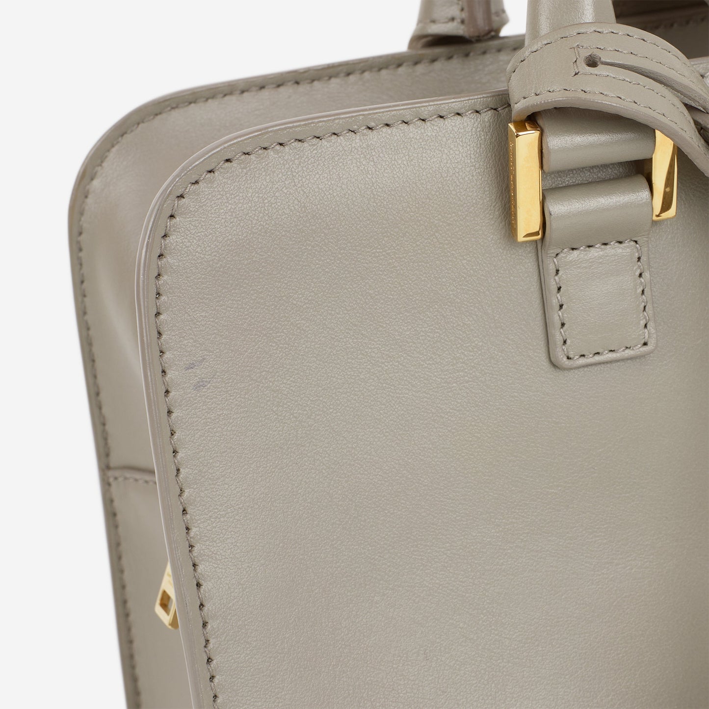 Saint Laurent Cabas Baby Tote - Grey Smooth Calfskin | Gold Hardware