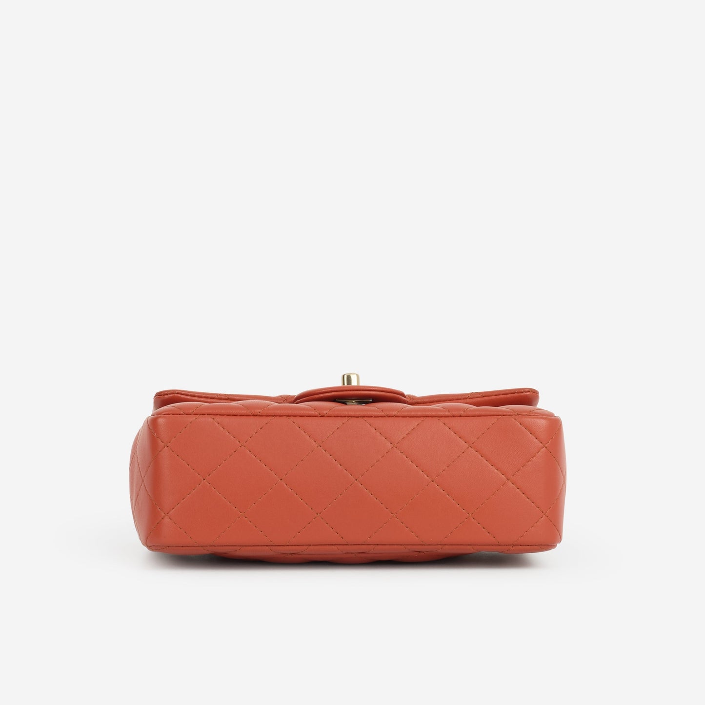 Chanel Mini Rectangular - Brick Red Lambskin | Champagne Gold Hardware