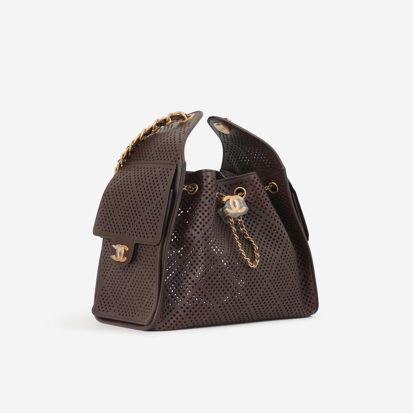 Chanel Small 25 Hobo - Perforated Dark Brown Calfskin | Gold Hardware