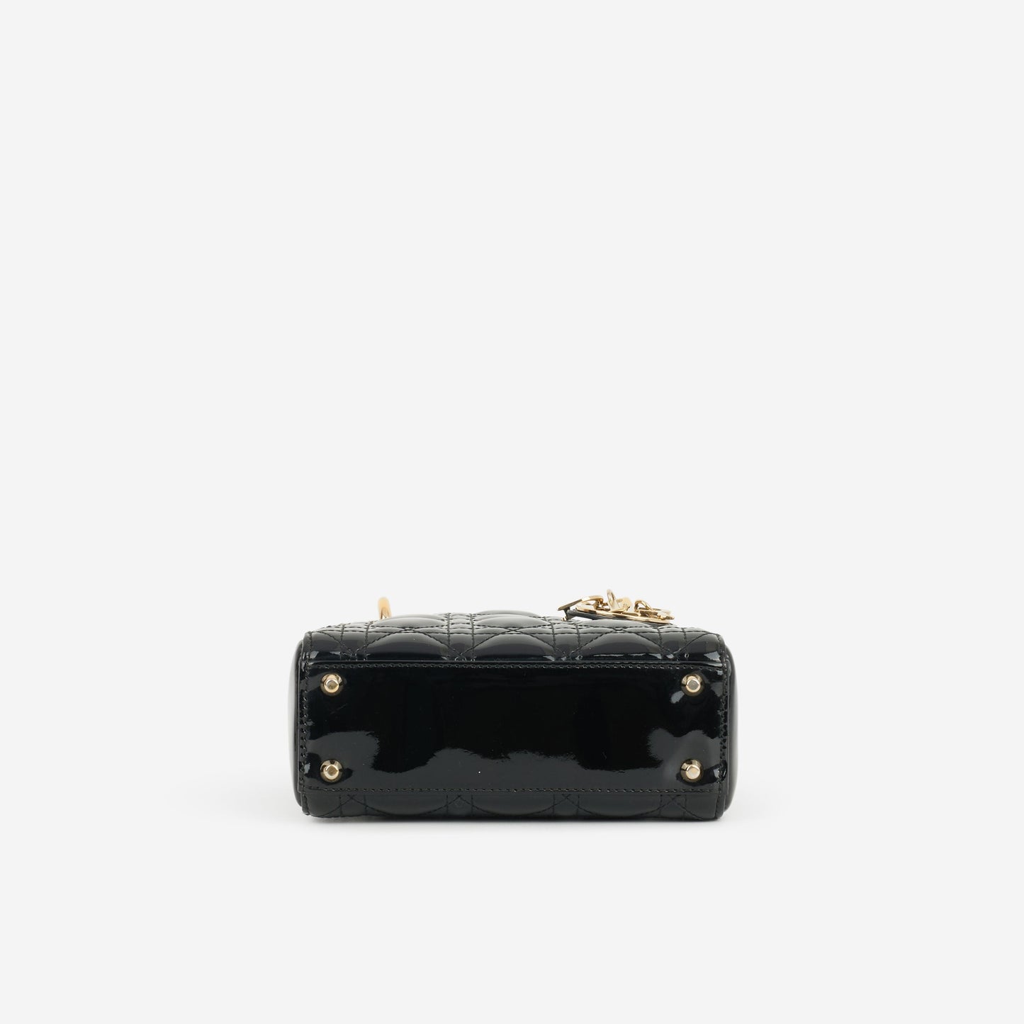 Dior Mini Lady Dior - Black Patent | Champagne Gold Hardware