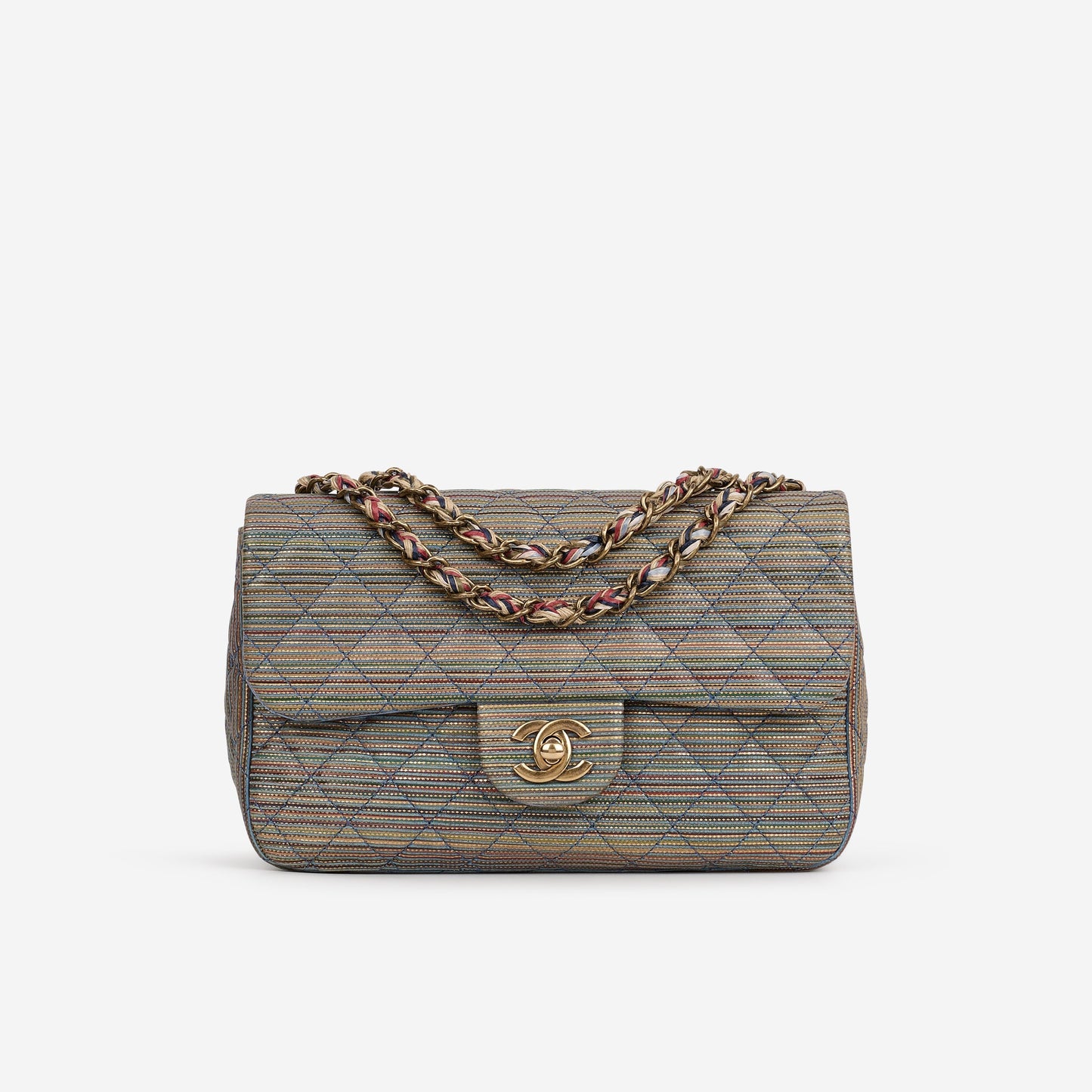 Chanel Paris-Seoul Small Flap - Rainbow Metallic Raffia | Aged Gold Hardware