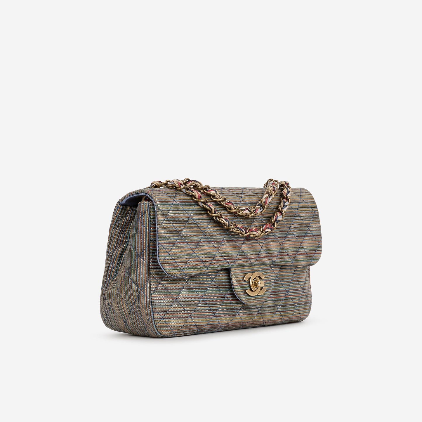 Chanel Paris-Seoul Small Flap - Rainbow Metallic Raffia | Aged Gold Hardware