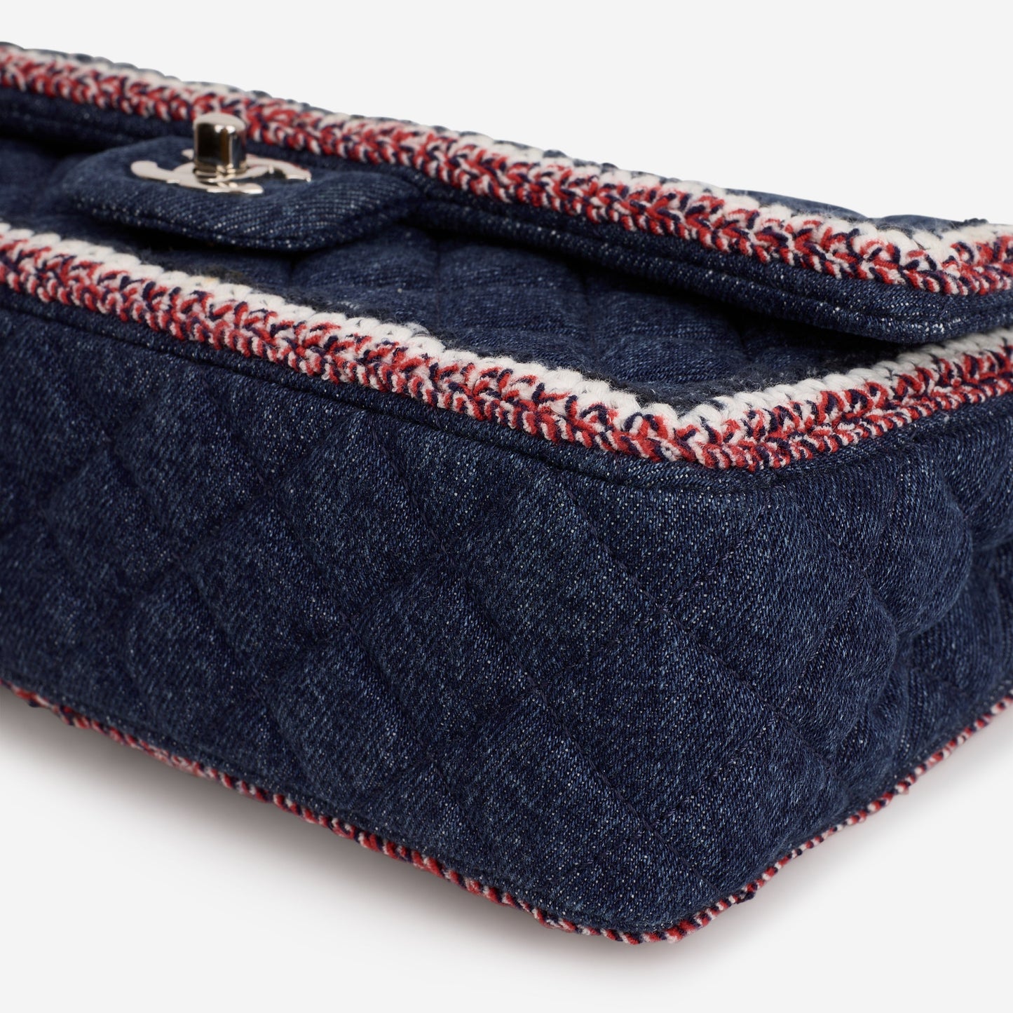 Chanel Chanel Frame Flap - Blue Denim / Braided Tweed | Silver Hardware