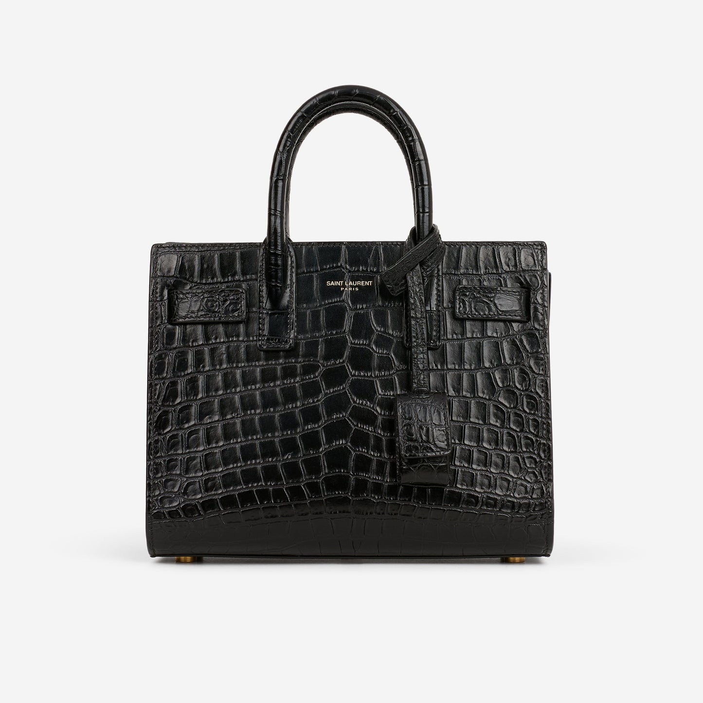 Saint Laurent Nano Sac De Jour - Black Croc Embossed | Gold Hardware