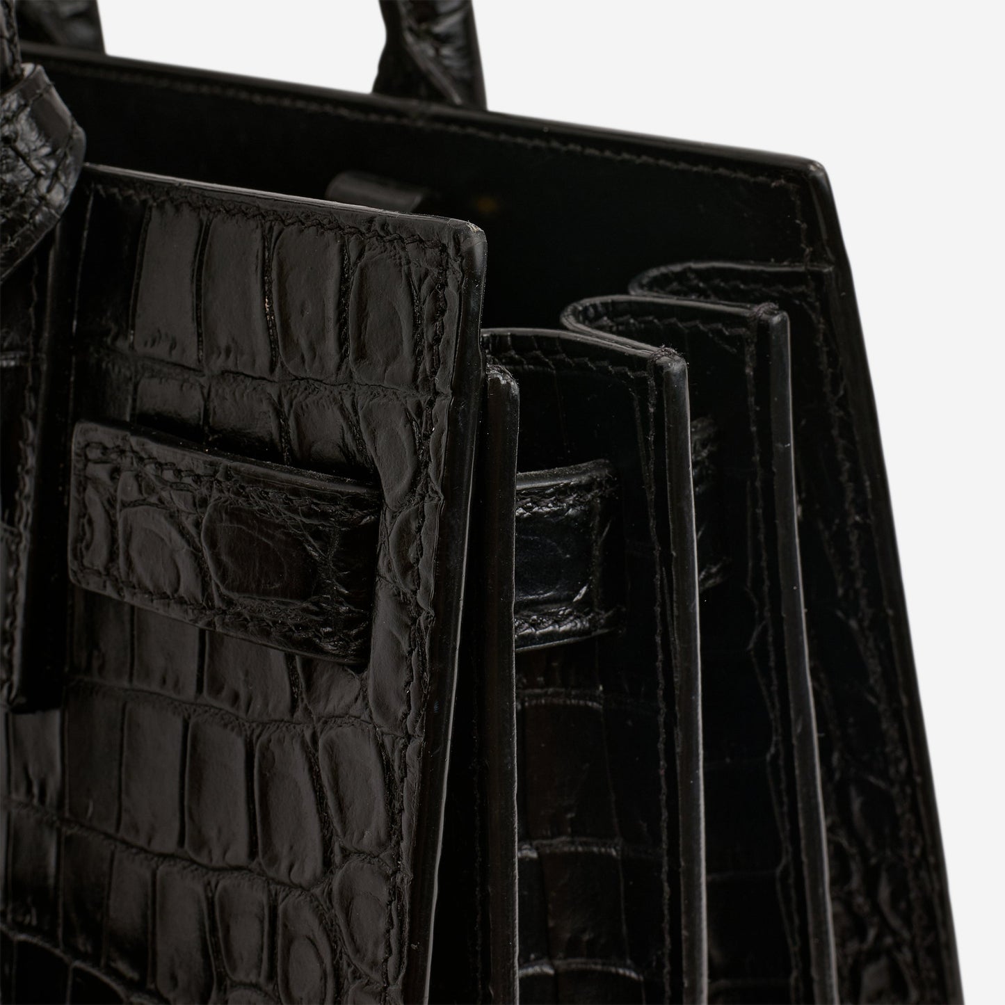 Saint Laurent Nano Sac De Jour - Black Croc Embossed | Gold Hardware