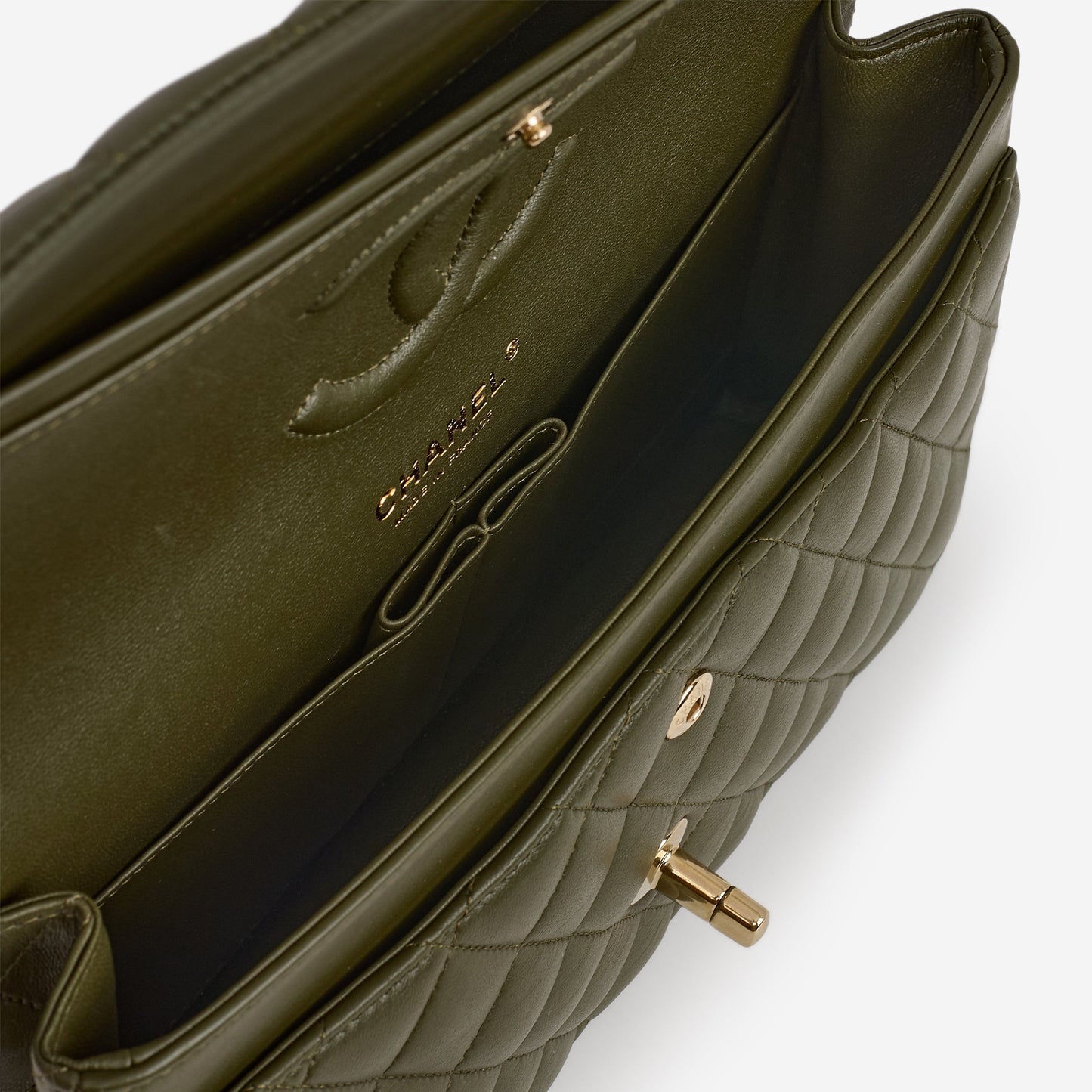 Chanel Medium Classic Flap - Olive Lambskin | Champagne Gold Hardware