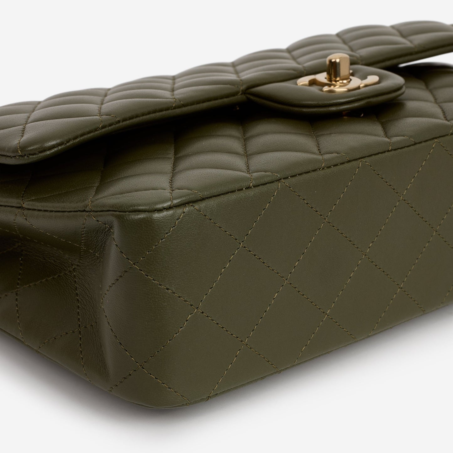 Chanel Medium Classic Flap - Olive Lambskin | Champagne Gold Hardware