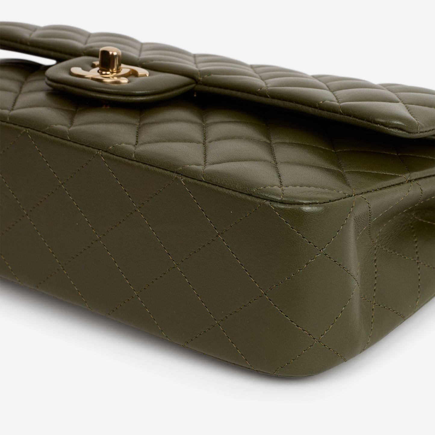 Chanel Medium Classic Flap - Olive Lambskin | Champagne Gold Hardware