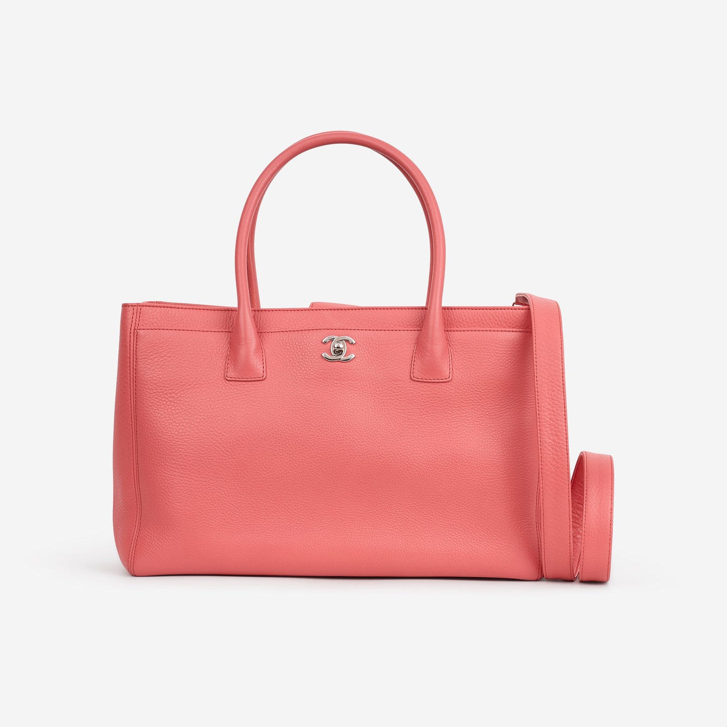 Chanel Cerf Tote - Coral Pink Taurillon | Silver Hardware