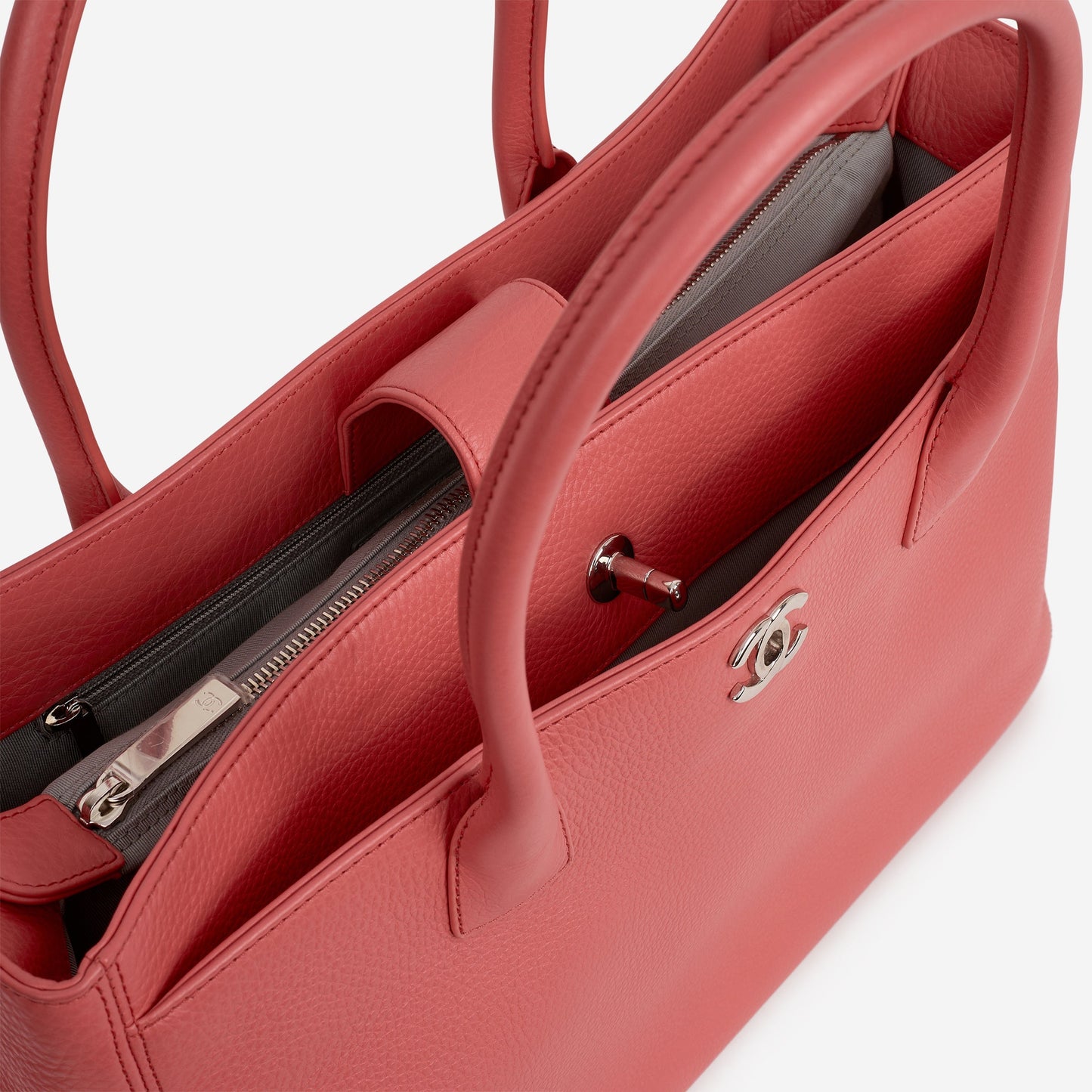 Chanel Cerf Tote - Coral Pink Taurillon | Silver Hardware