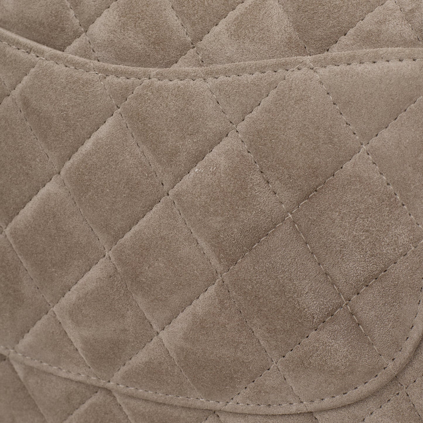 Chanel Medium Classic Flap - Grey Suede | Champagne Gold Hardware