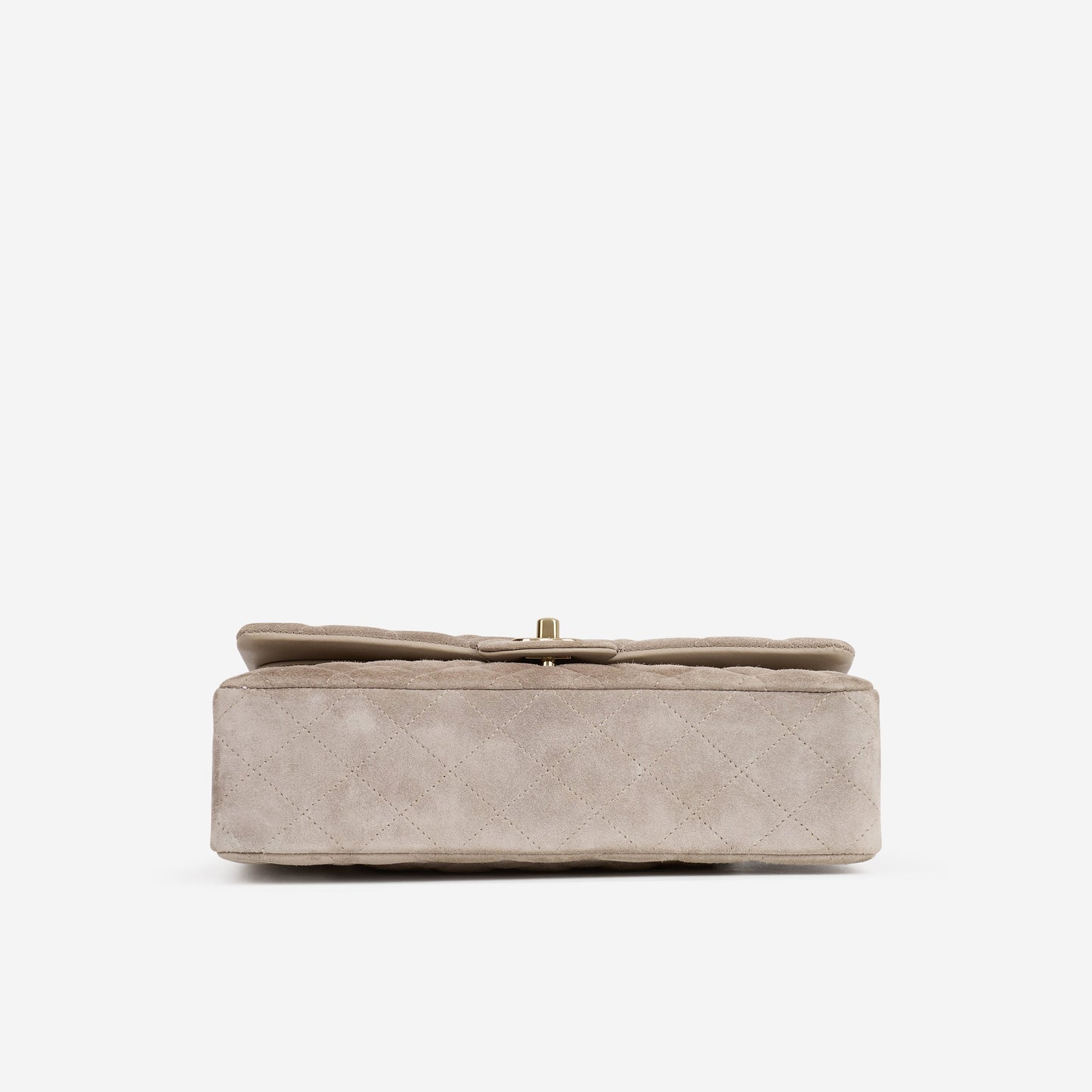 Chanel Medium Classic Flap - Grey Suede | Champagne Gold Hardware