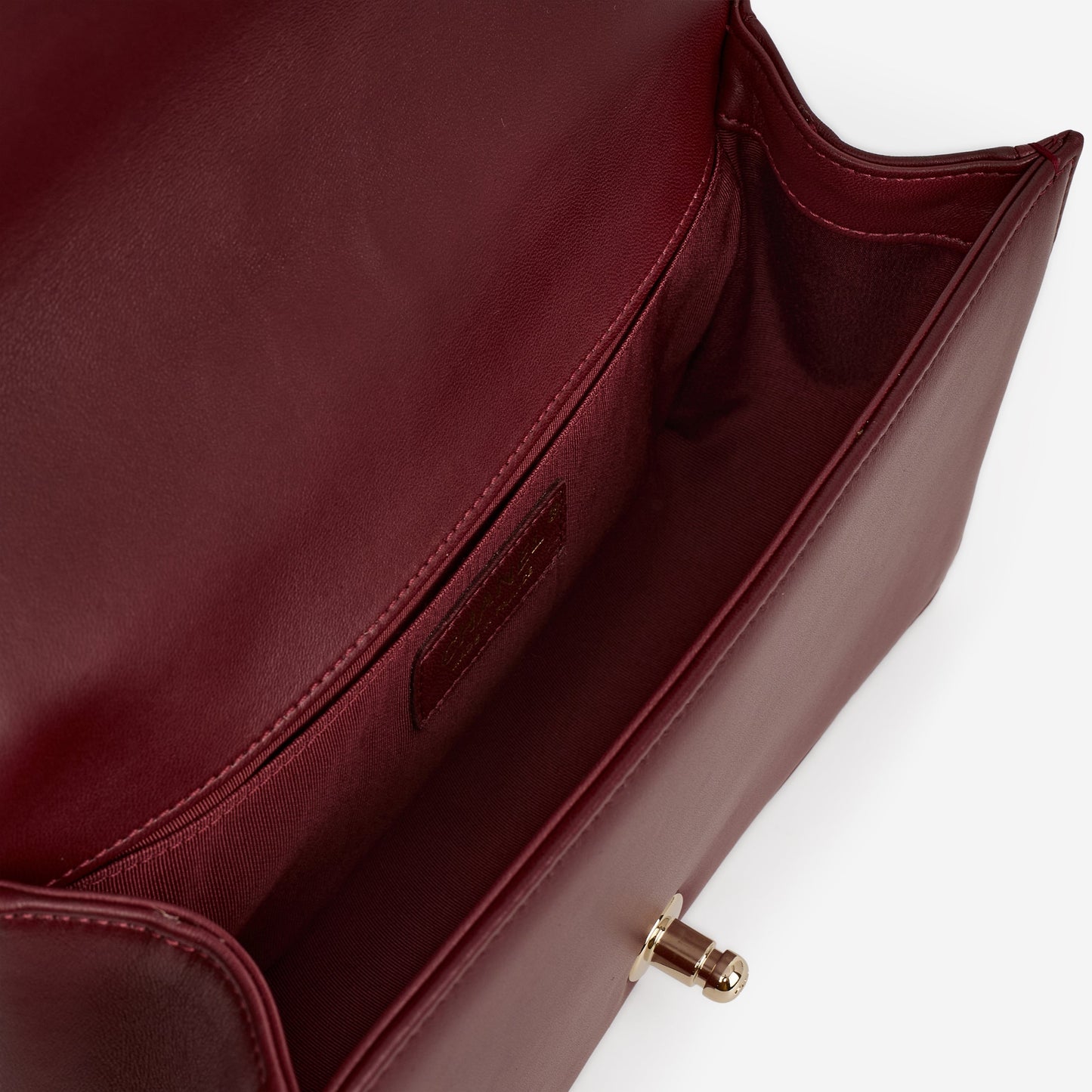 Chanel Old Medium Boy Bag - Burgundy Lambskin | Champagne Gold Hardware
