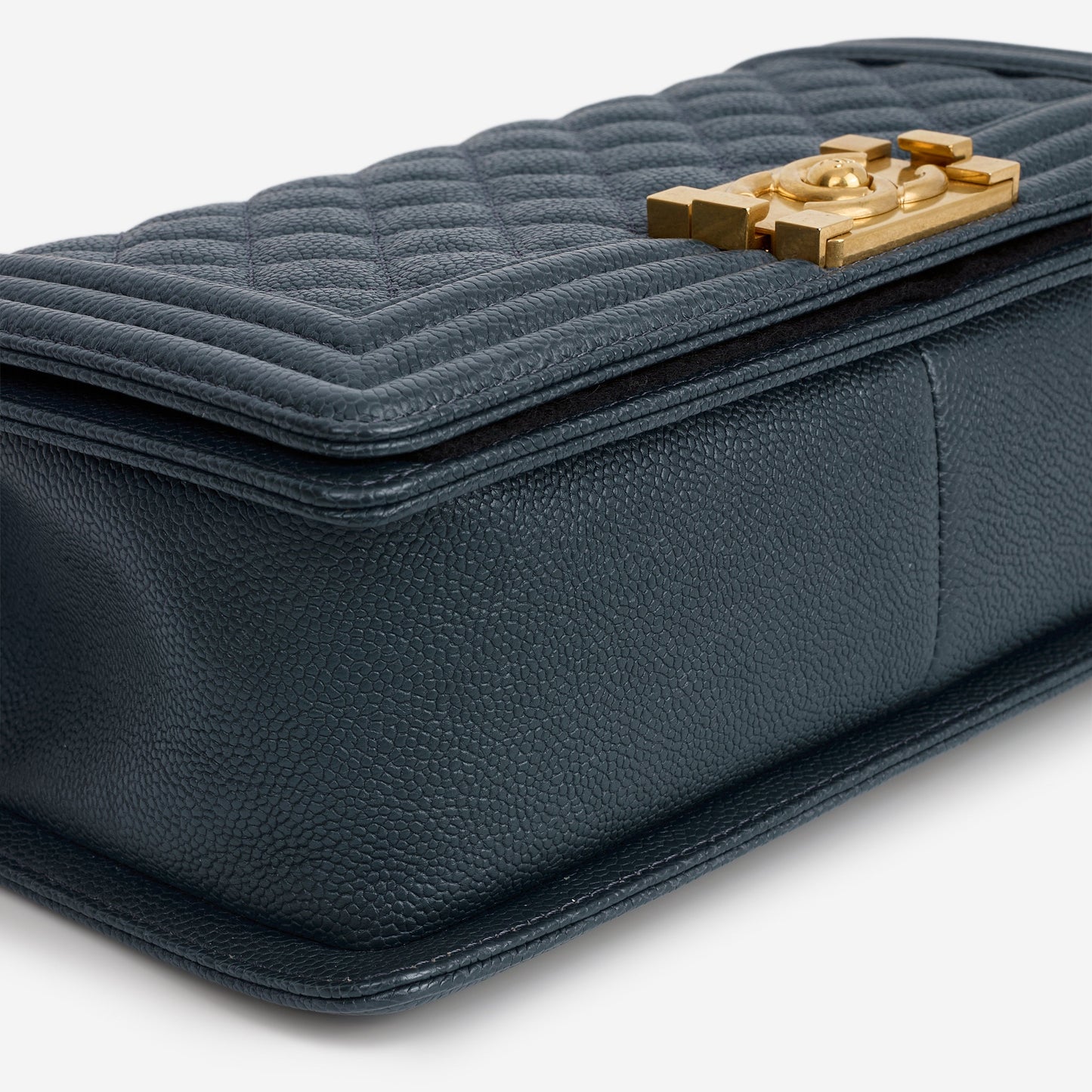 Chanel Old Medium Boy Bag - Navy Caviar | Gold Hardware