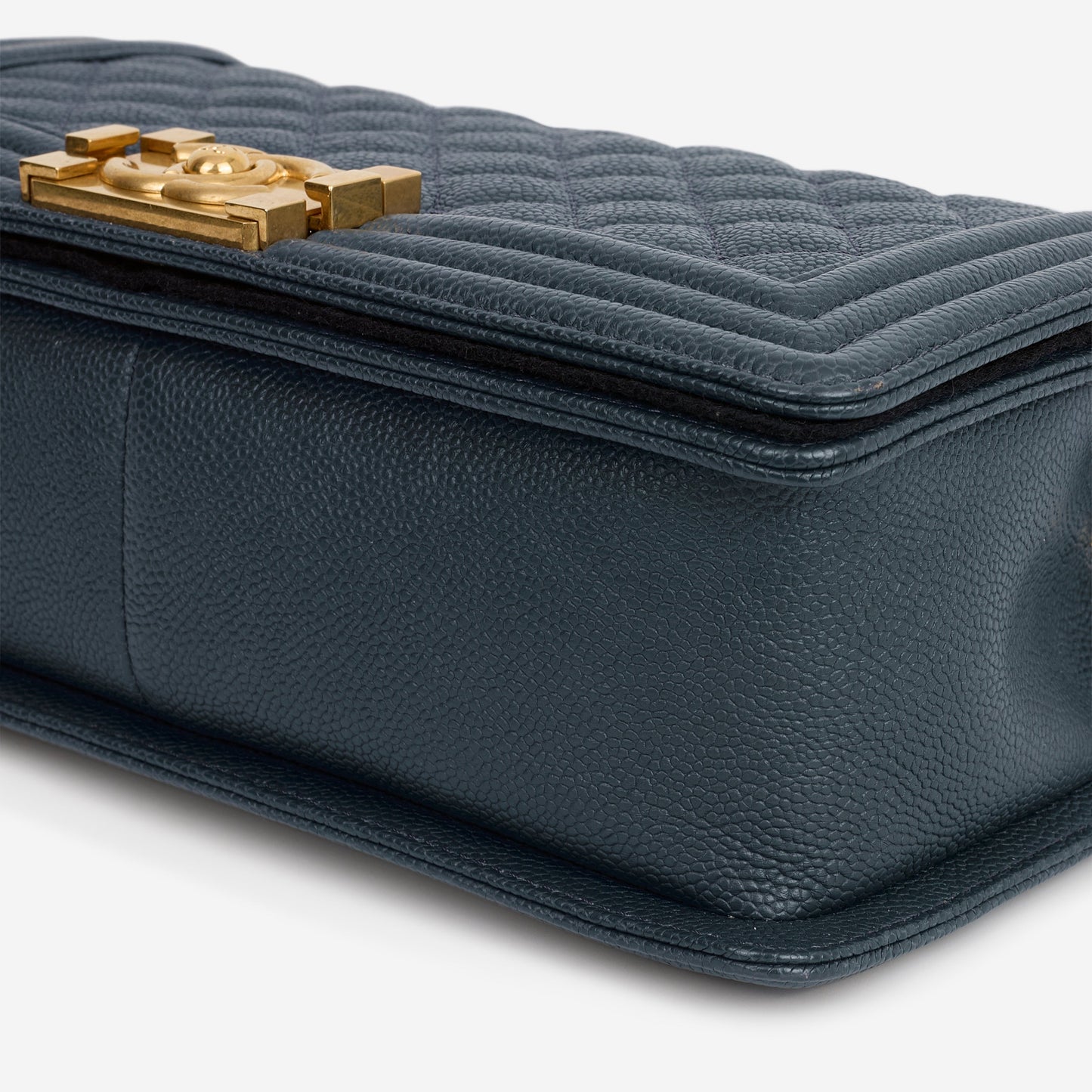 Chanel Old Medium Boy Bag - Navy Caviar | Gold Hardware