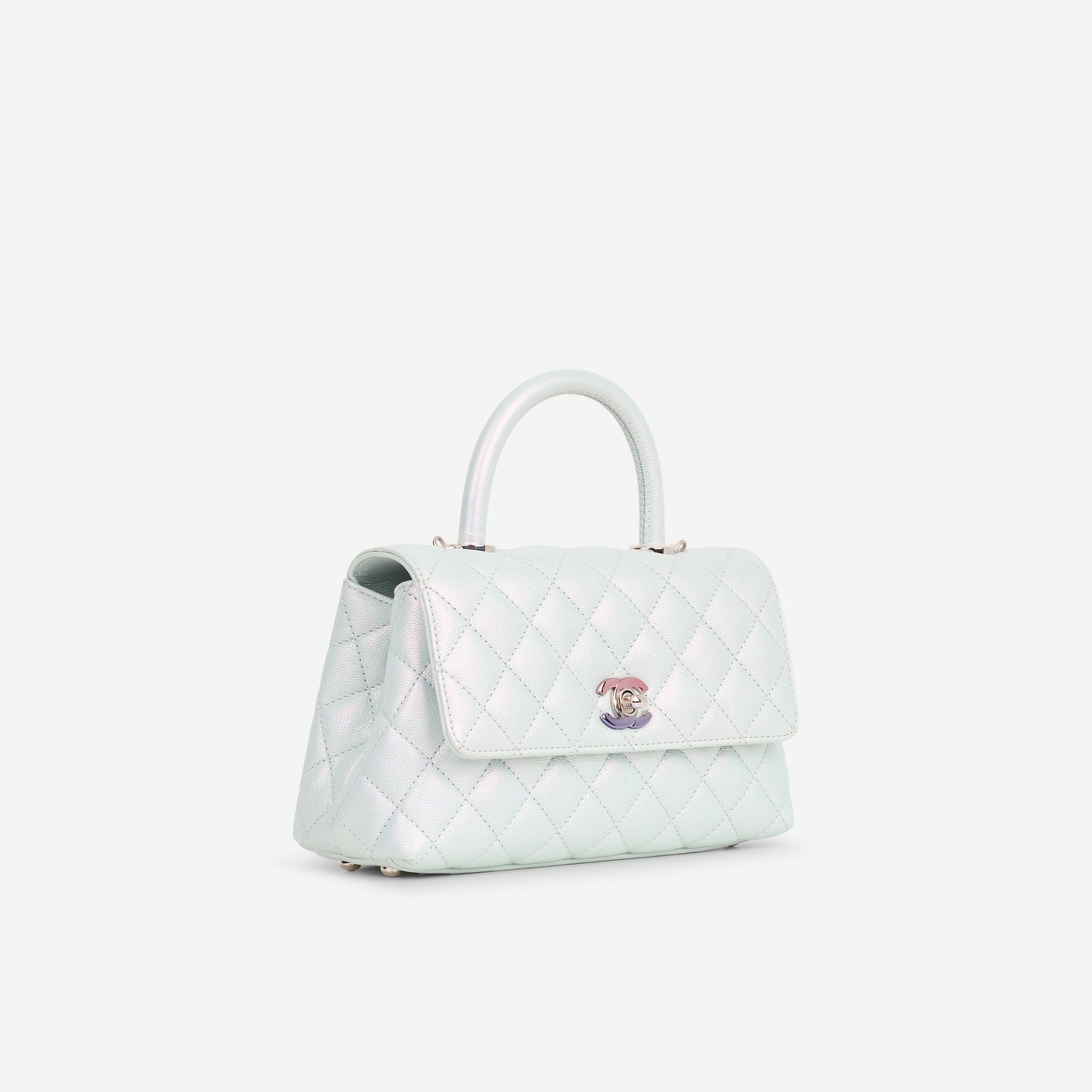 Chanel Small Coco Handle - Iridescent Caviar | Rainbow Hardware