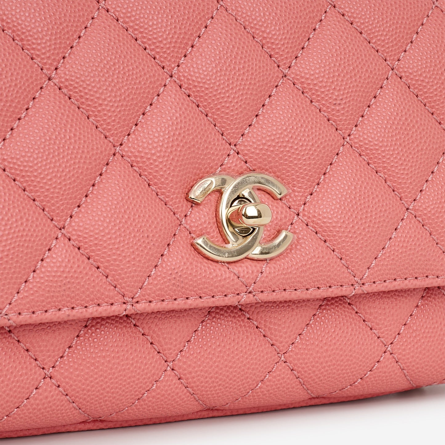 Chanel Mini Coco Handle - Coral Pink Caviar | Champagne Gold Hardware