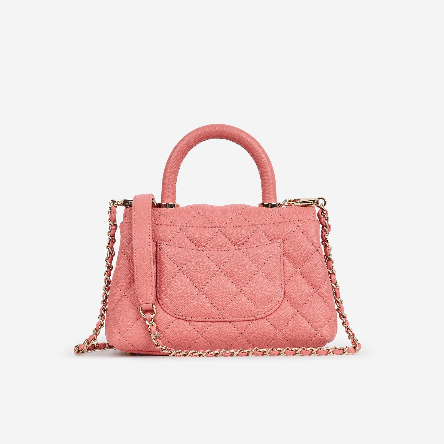 Chanel Mini Coco Handle - Coral Pink Caviar | Champagne Gold Hardware