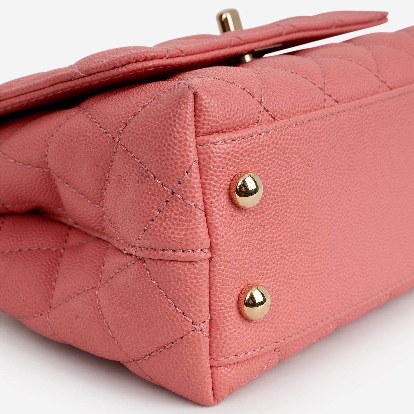 Chanel Mini Coco Handle - Coral Pink Caviar | Champagne Gold Hardware