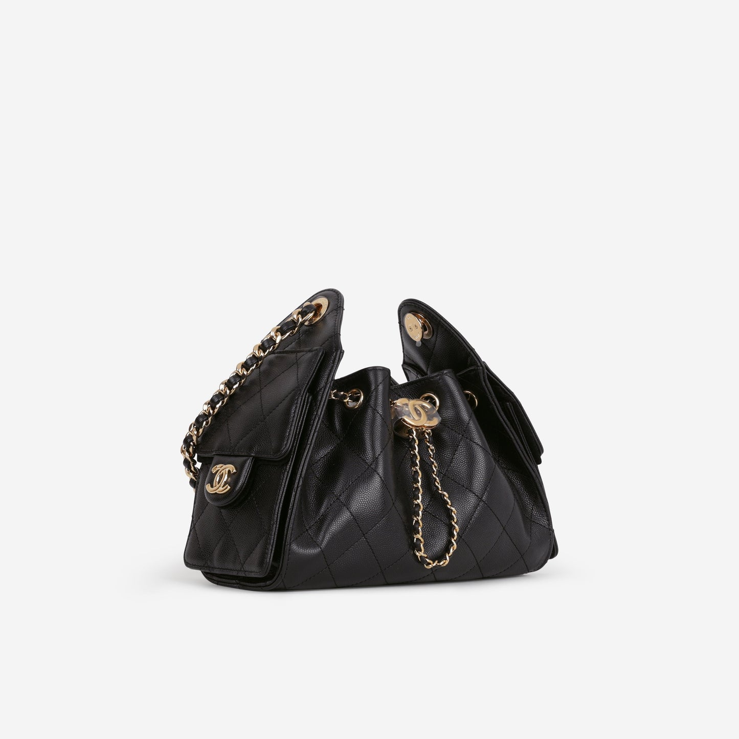 Chanel Mini 25 Hobo - Black Caviar Polished | Gold Hardware