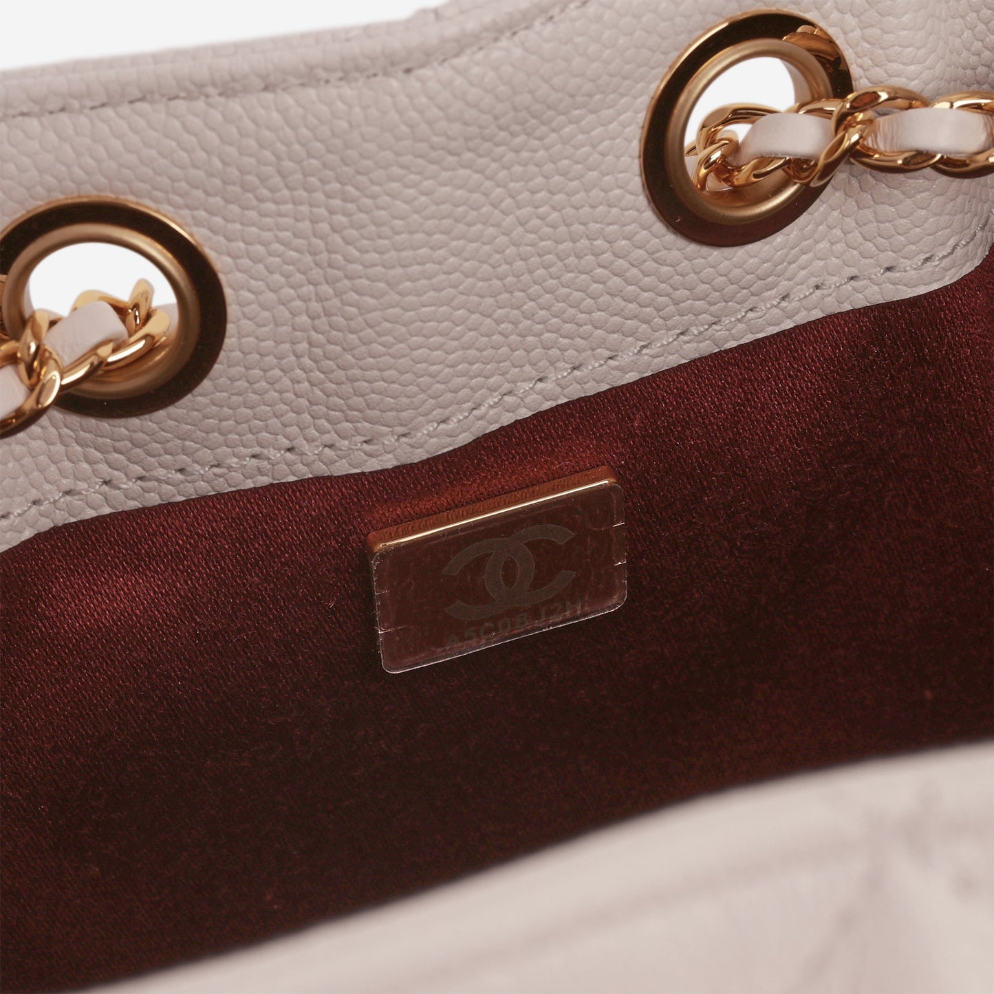 Chanel Mini 25 Hobo - White Caviar Polished | Gold Hardware