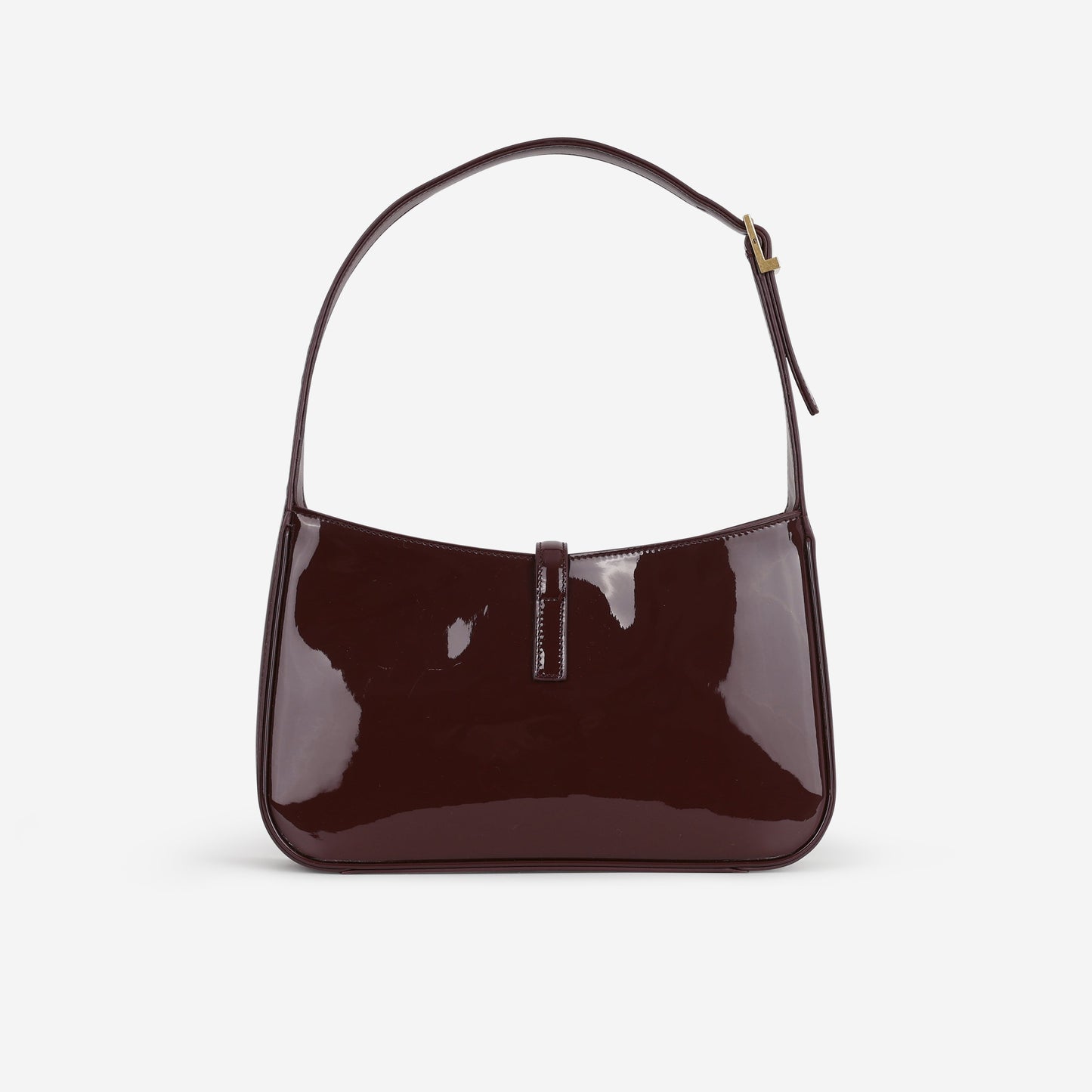 Saint Laurent Le 5 a 7 Hobo - Dark Red Wine Patent | Gold Hardware